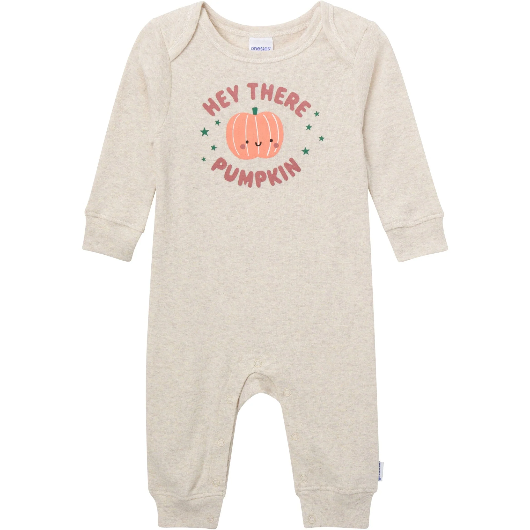 3-Pack Baby Neutral What Fun Pumpkin Lap Shoulder Rompers - Image 6