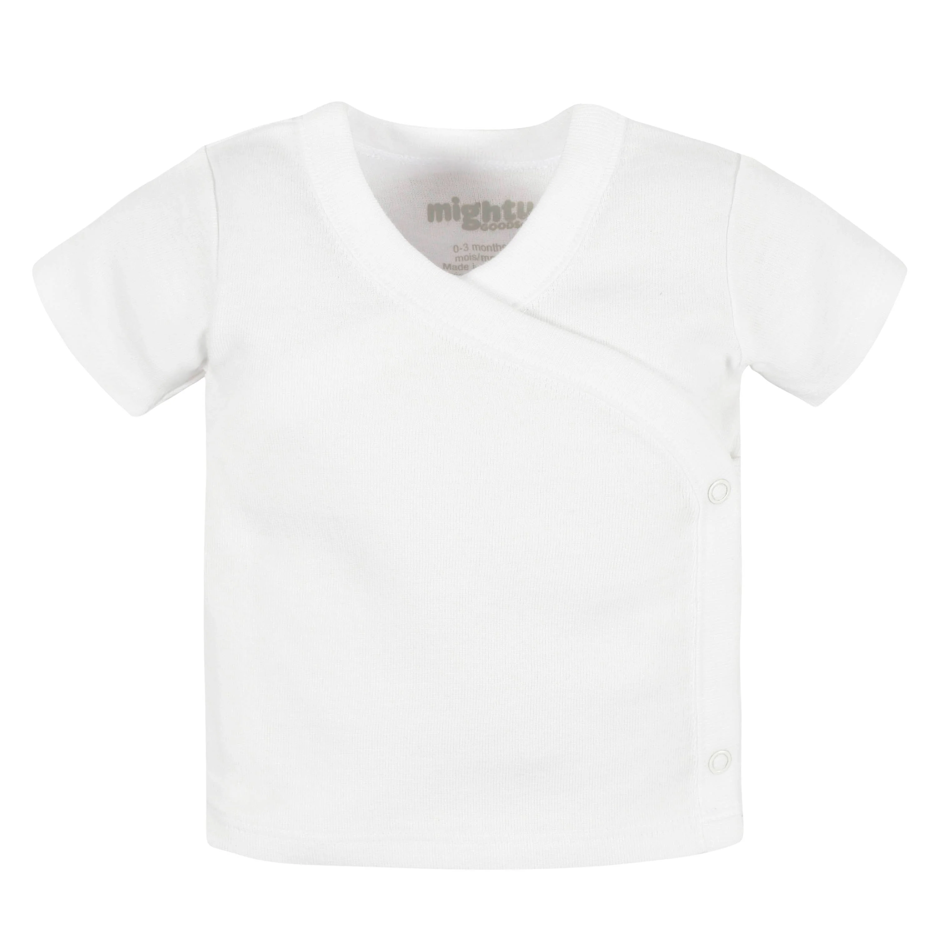 3-Pack Baby Neutral White Short Sleeve Side Snap Tee - Image 2