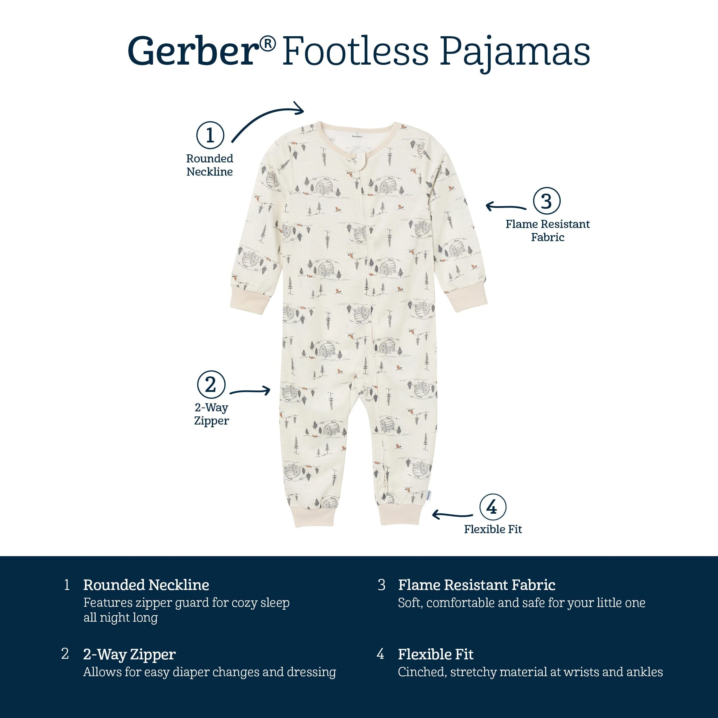 3-Pack Infant & Toddler Boys Outdoors Footless Pajamas - Image 8