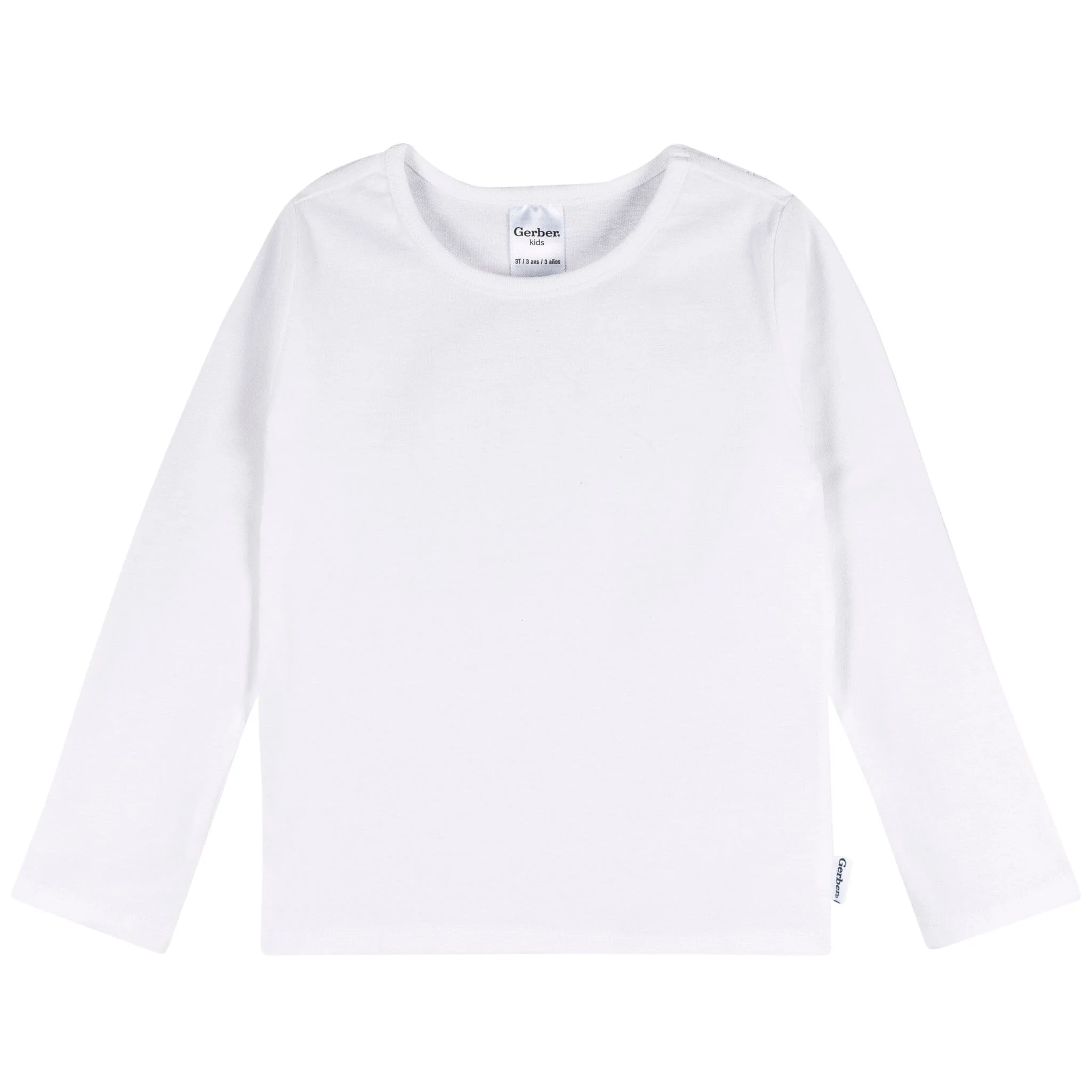 3-Pack Infant & Toddler Girls Black, White, & Grey Long Sleeve Shirts - Image 2