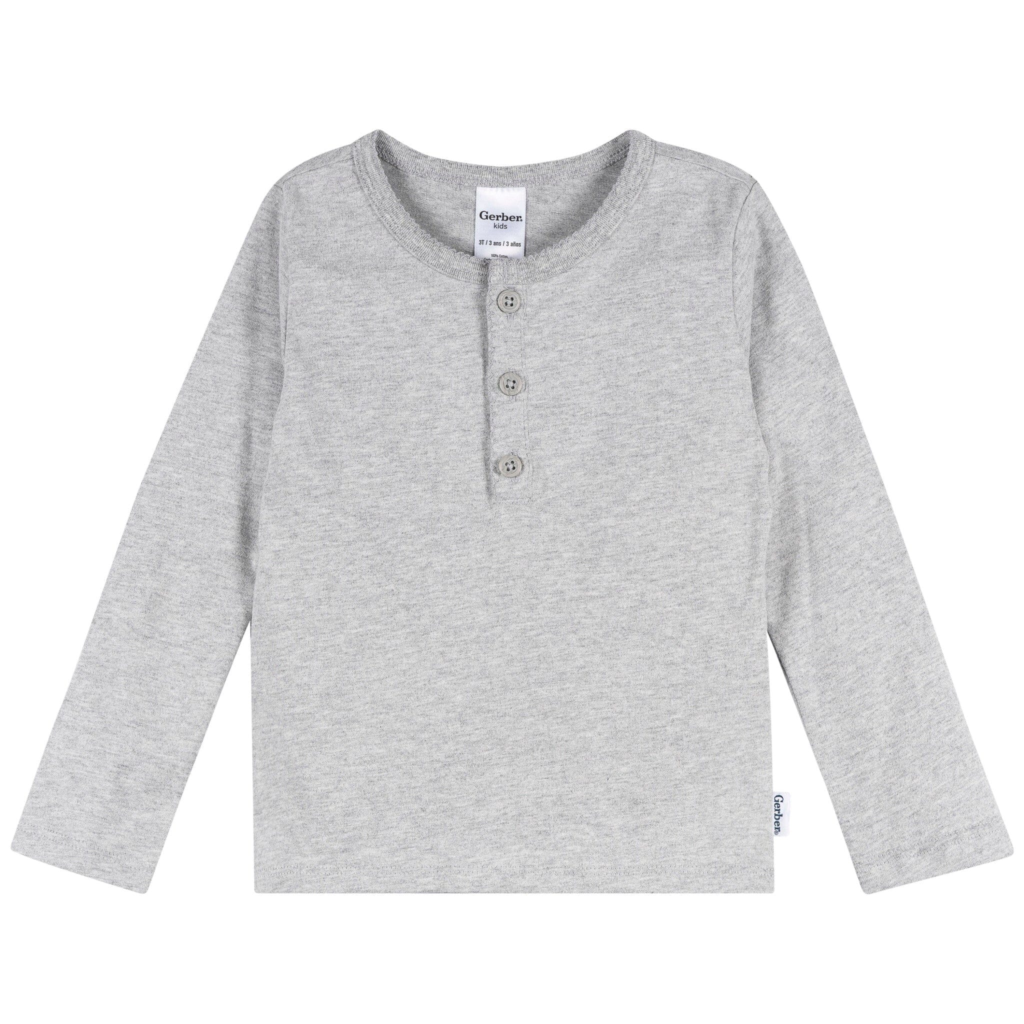 3-Pack Infant & Toddler Girls Black, White, & Grey Long Sleeve Shirts - Image 3