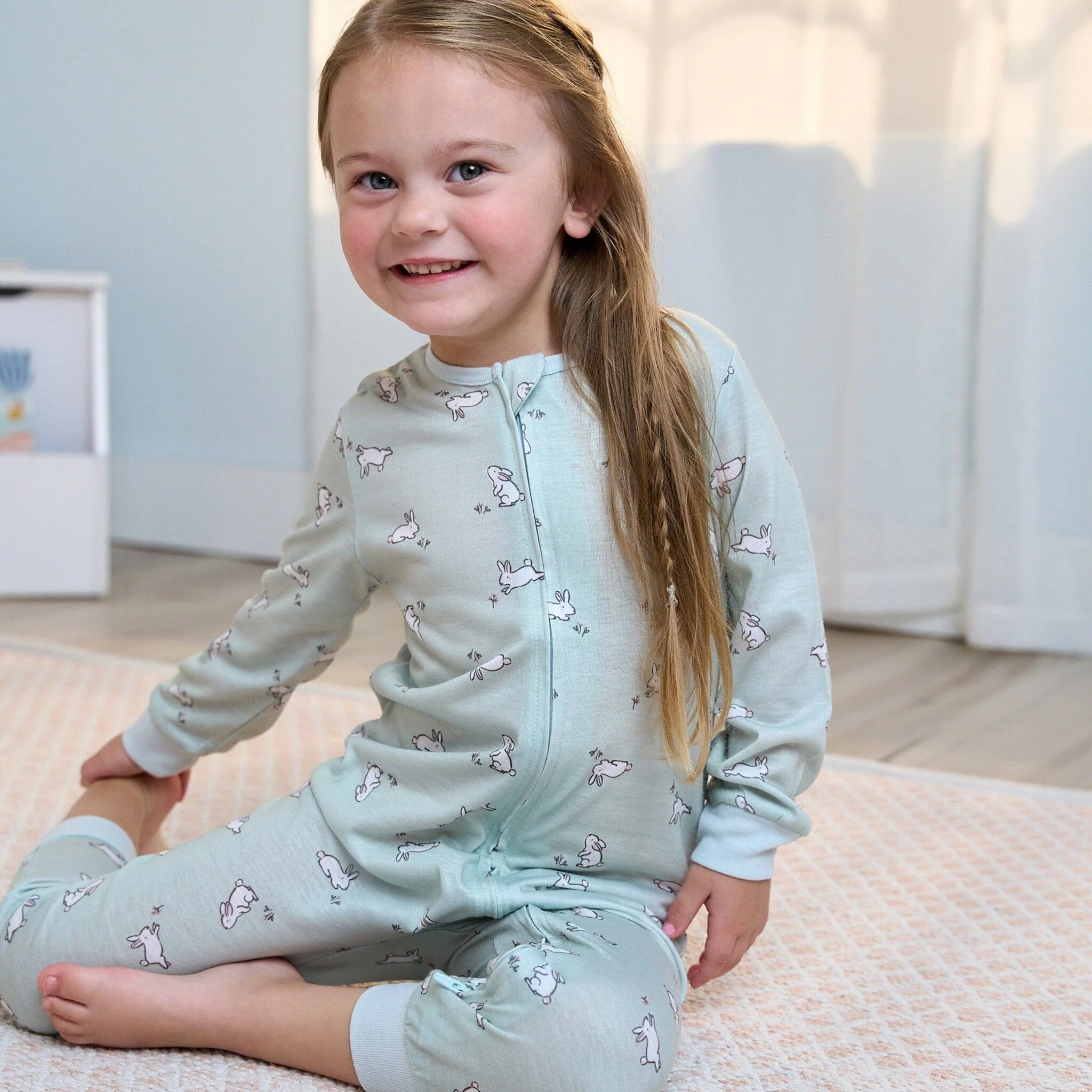 3-Pack Infant & Toddler Girls Bunnies Footless Pajamas - Image 2
