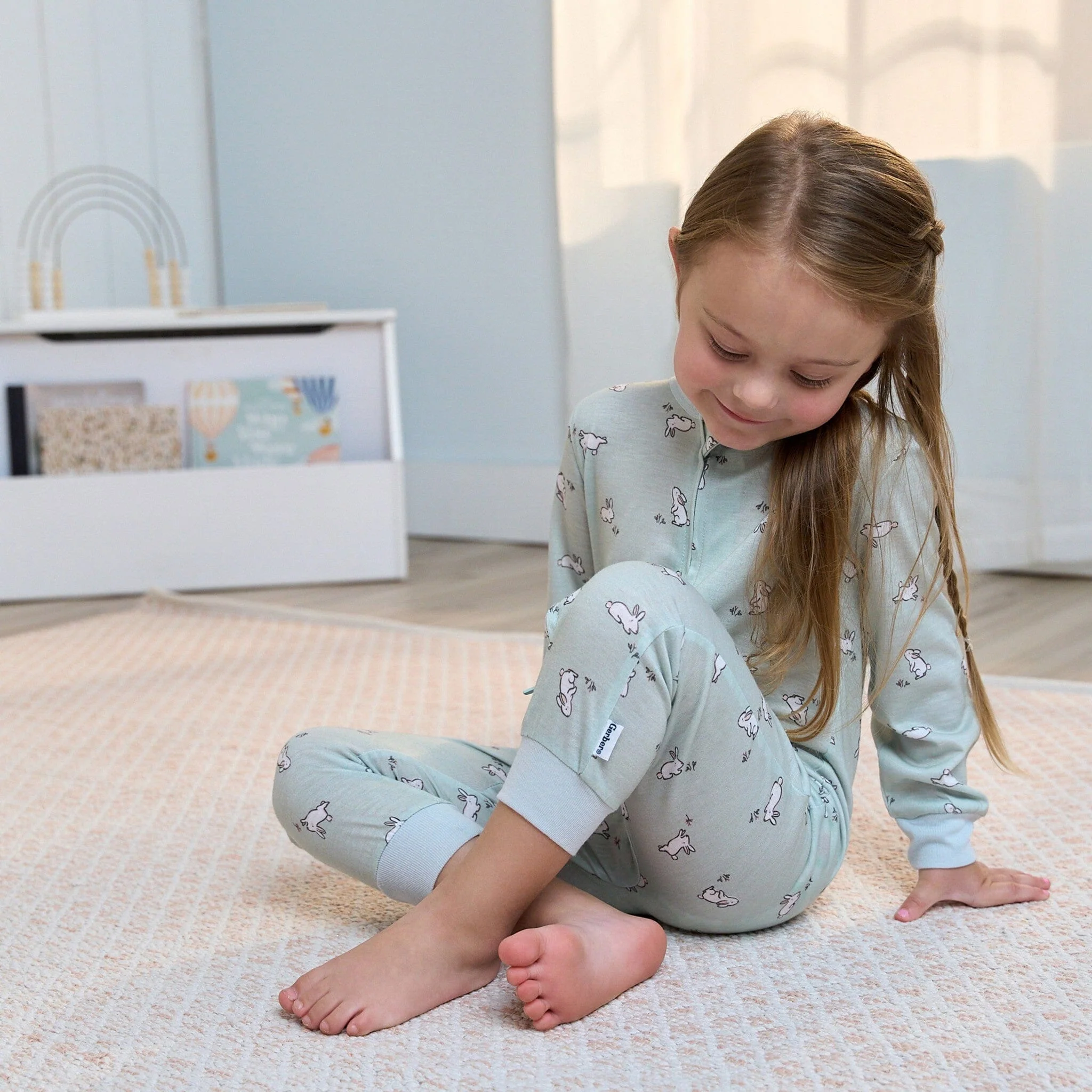3-Pack Infant & Toddler Girls Bunnies Footless Pajamas - Image 3