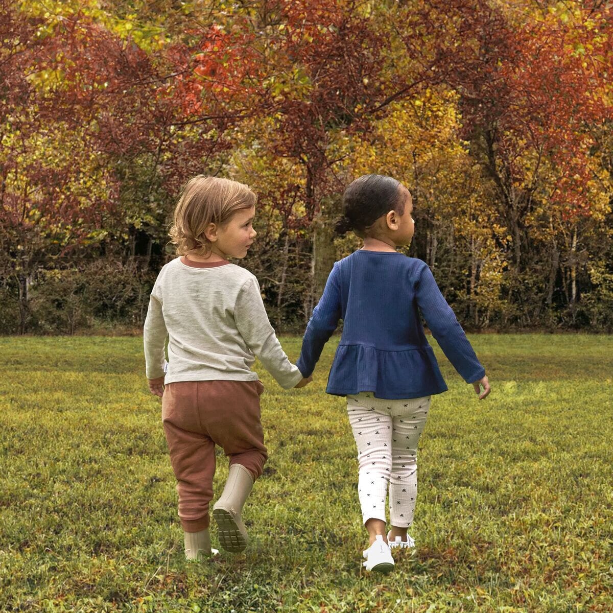 3-Pack Infant & Toddler Girls Navy, Oatmeal & Pink Long Sleeve Shirts - Image 3