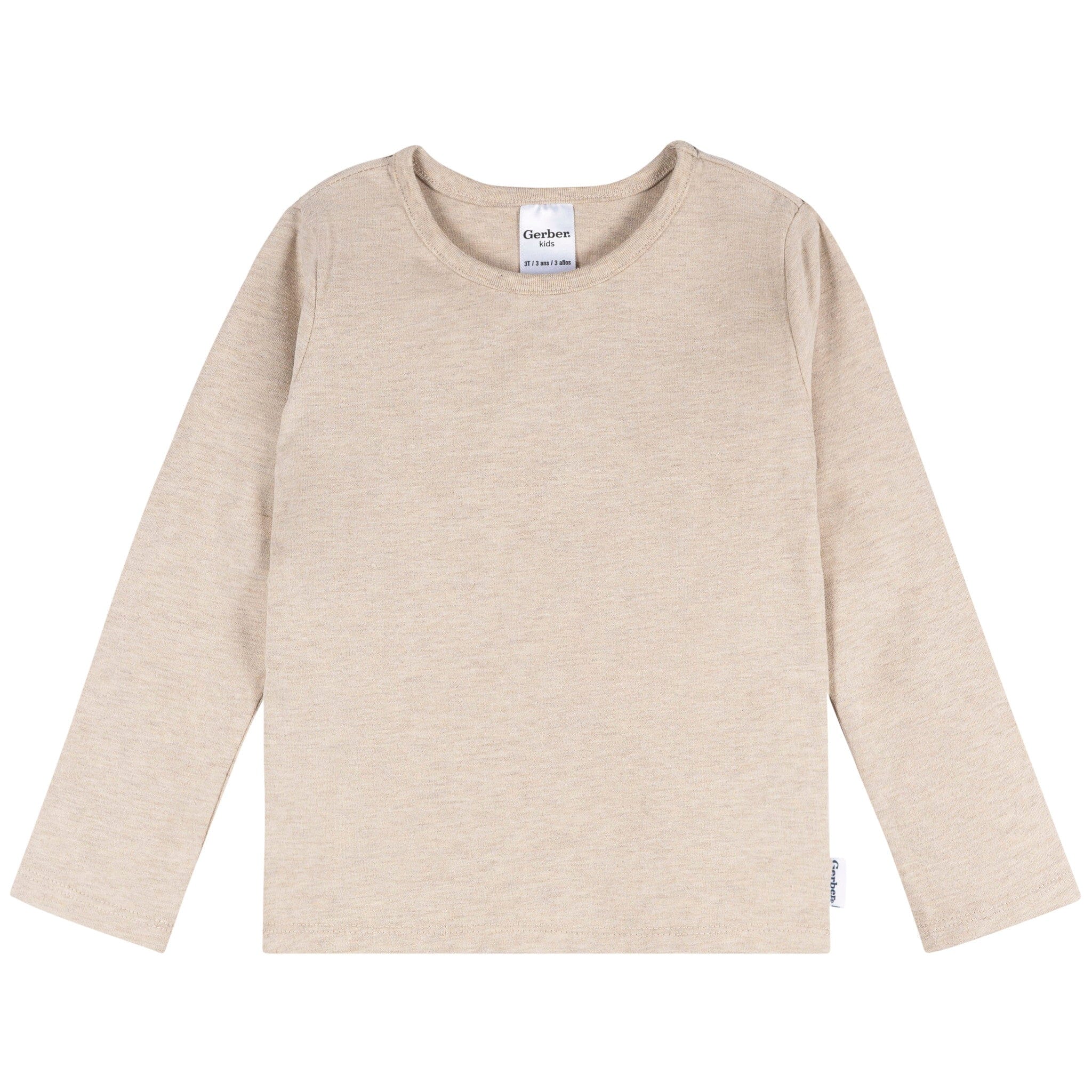 3-Pack Infant & Toddler Girls Navy, Oatmeal & Pink Long Sleeve Shirts - Image 5