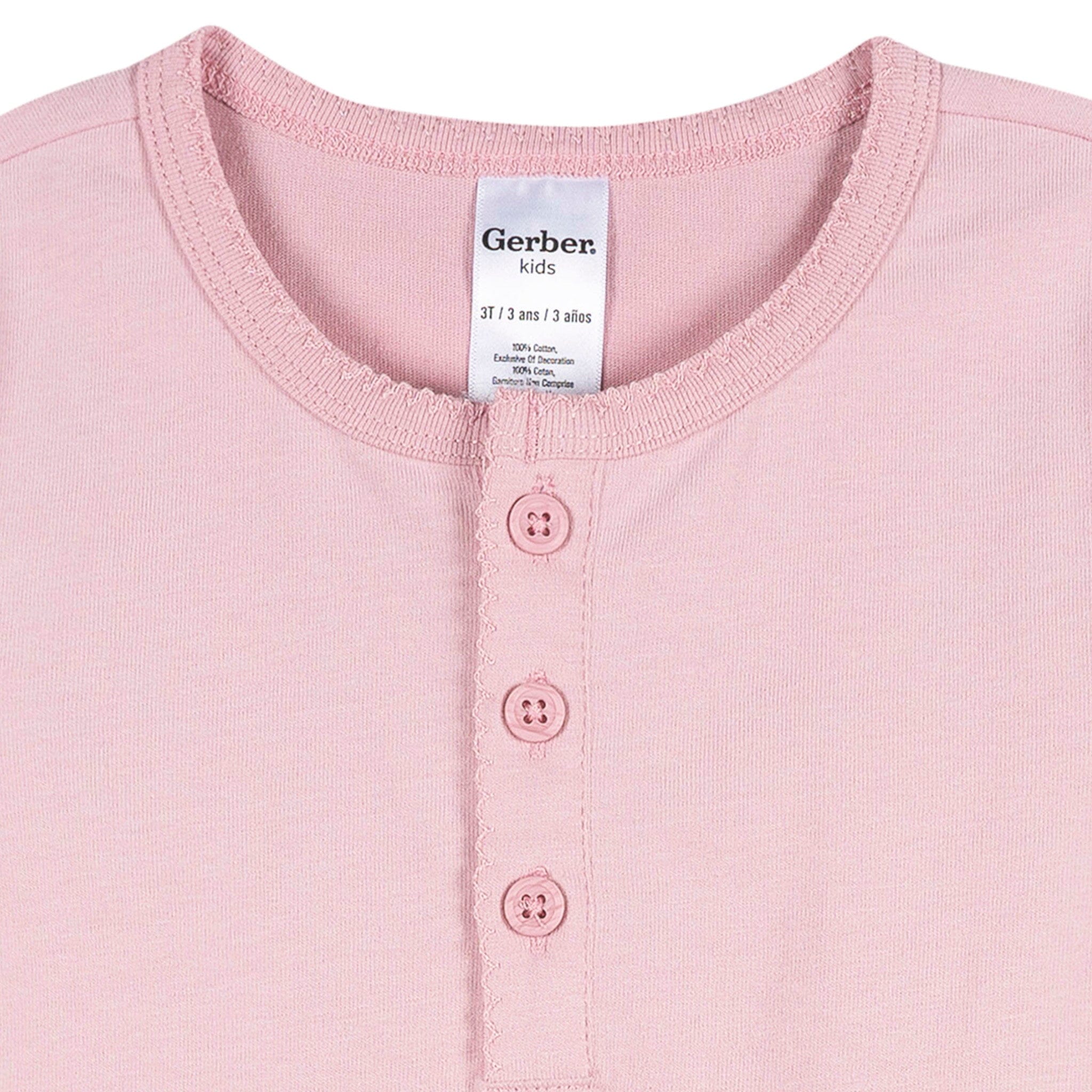 3-Pack Infant & Toddler Girls Navy, Oatmeal & Pink Long Sleeve Shirts - Image 7