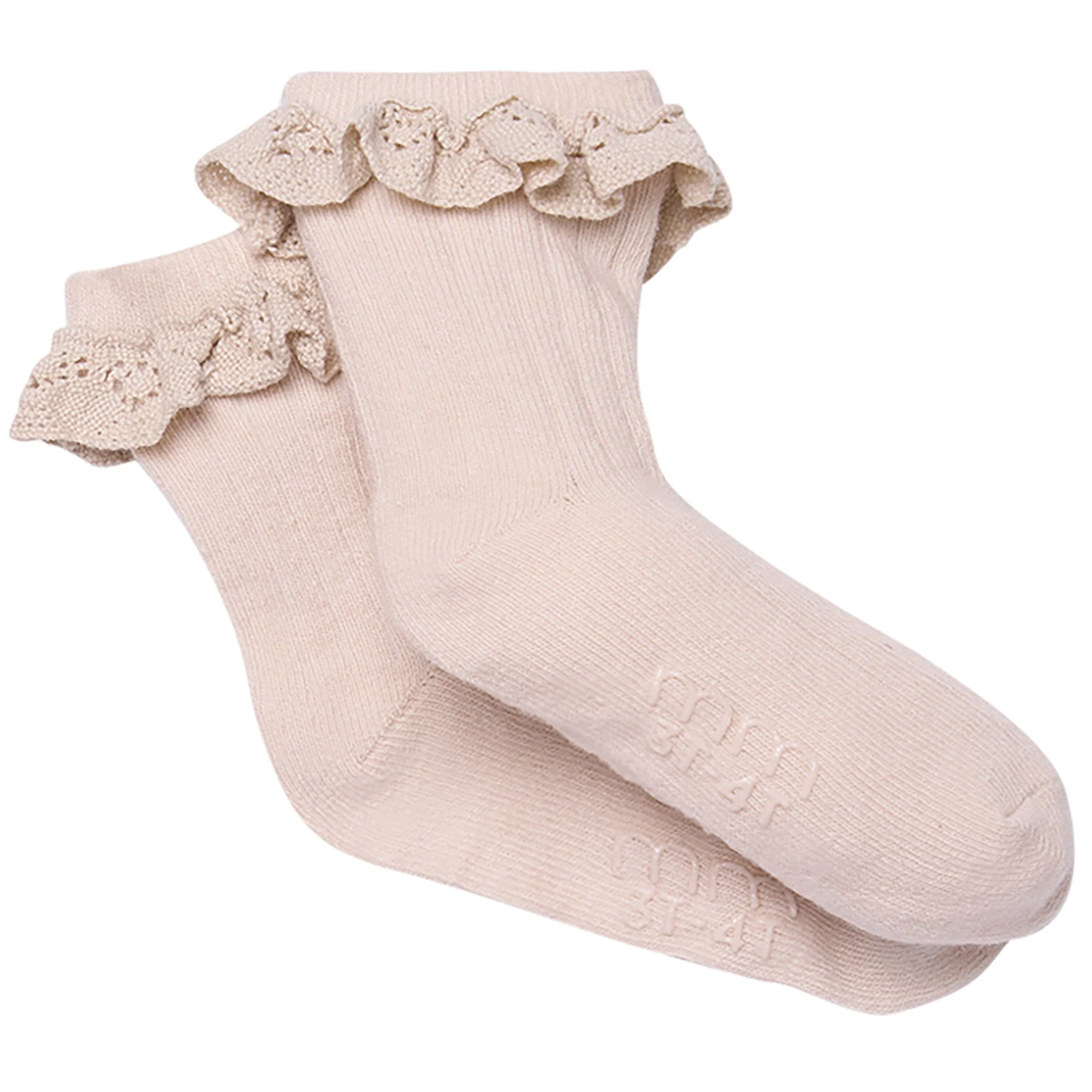 3-Pack Toddler Girls Neutral Lace Socks - Image 5