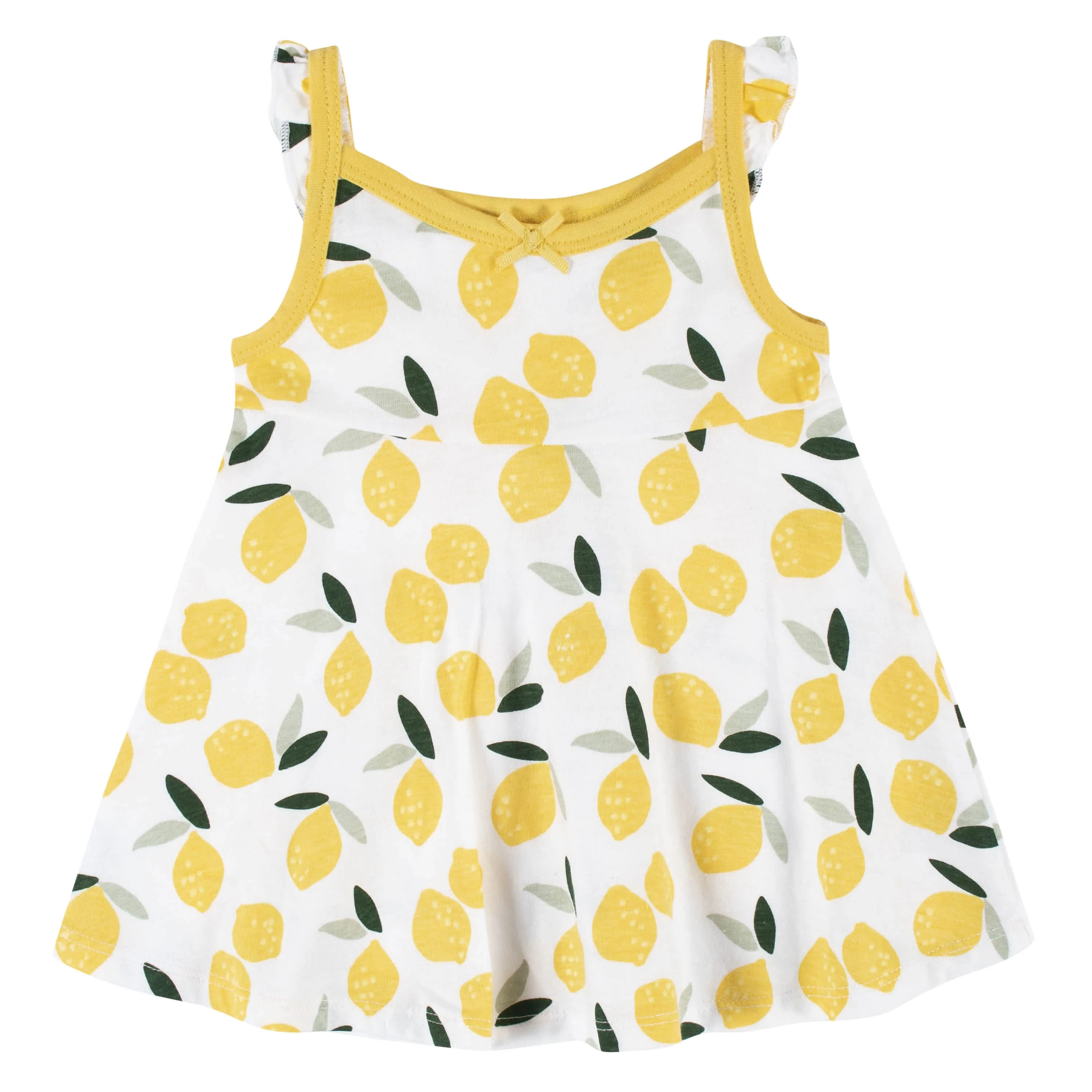 3-Piece Baby & Toddler Girls Lemon Squeeze Dress, Diaper Cover & Sun Hat Set - Image 5