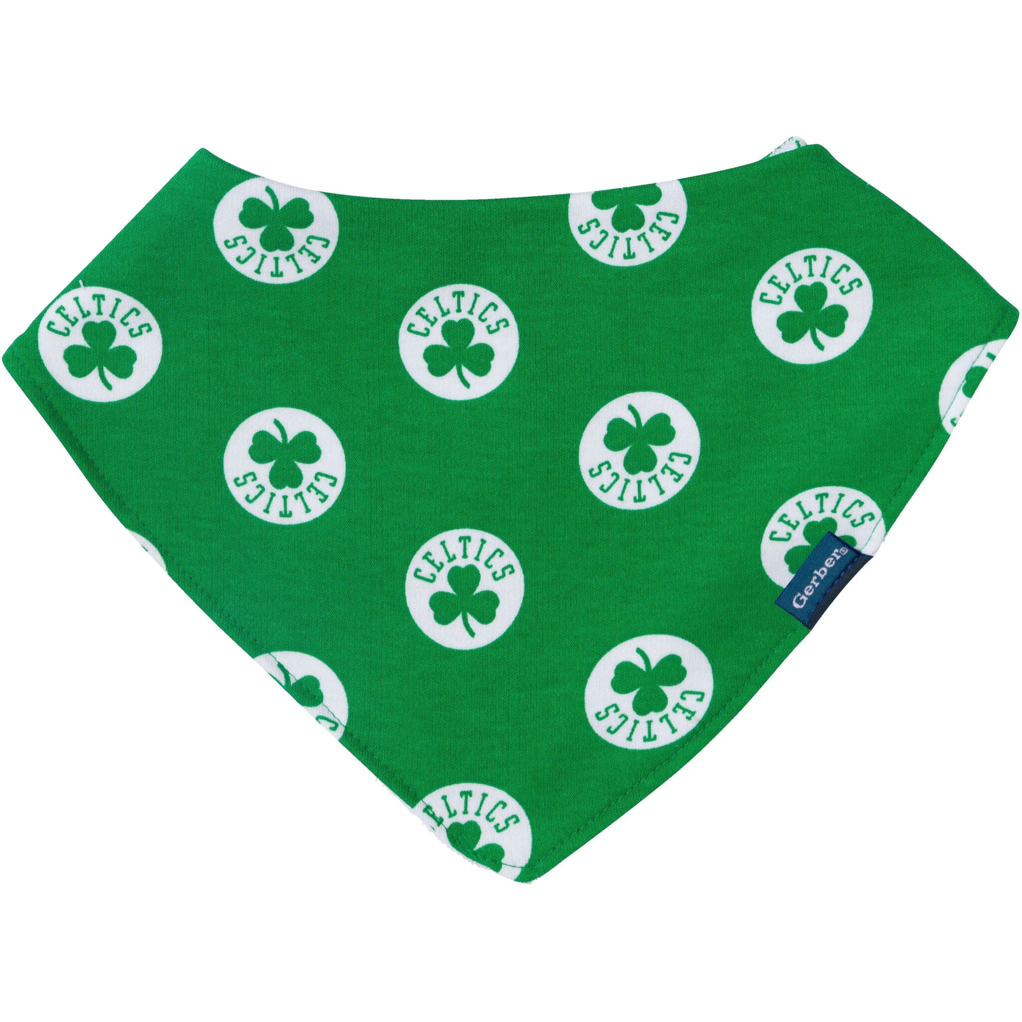 3-Piece Baby Neutral Boston Celtics Bandana Bib and Burp Cloth Set - Image 3