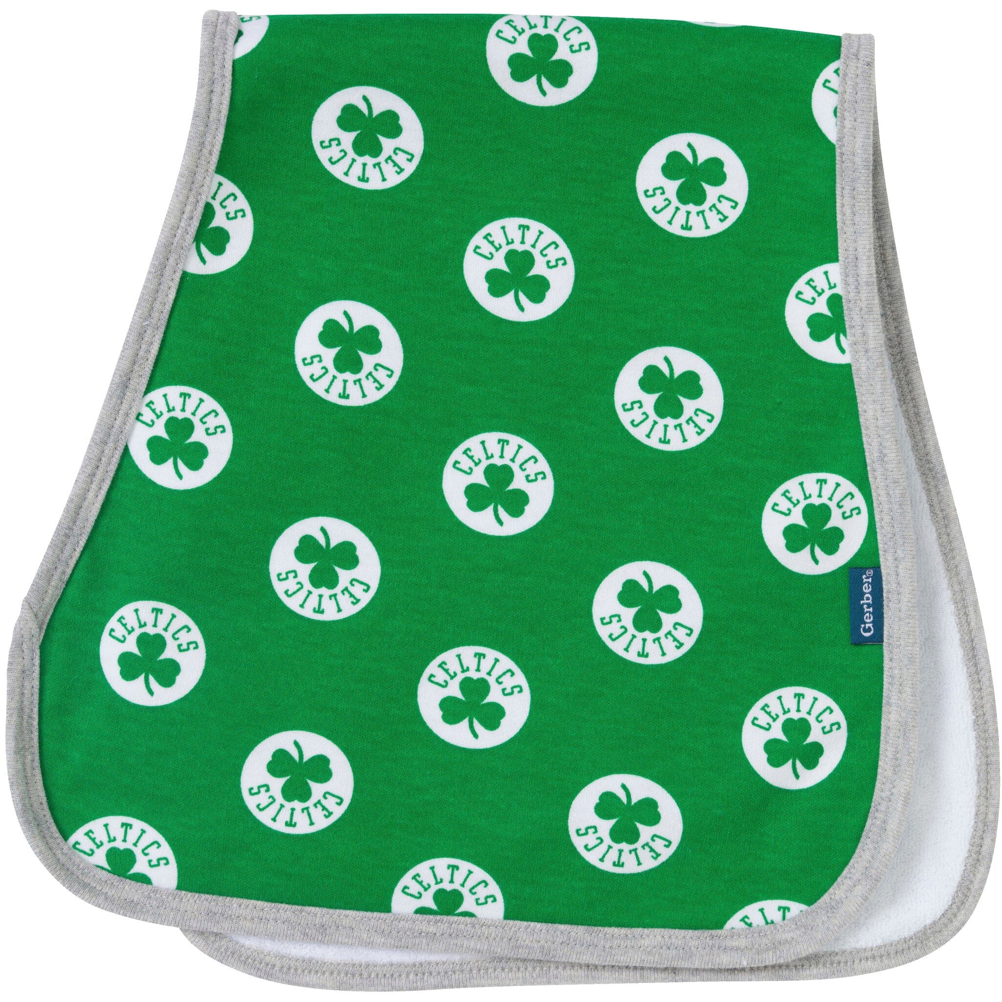 3-Piece Baby Neutral Boston Celtics Bandana Bib and Burp Cloth Set - Image 4