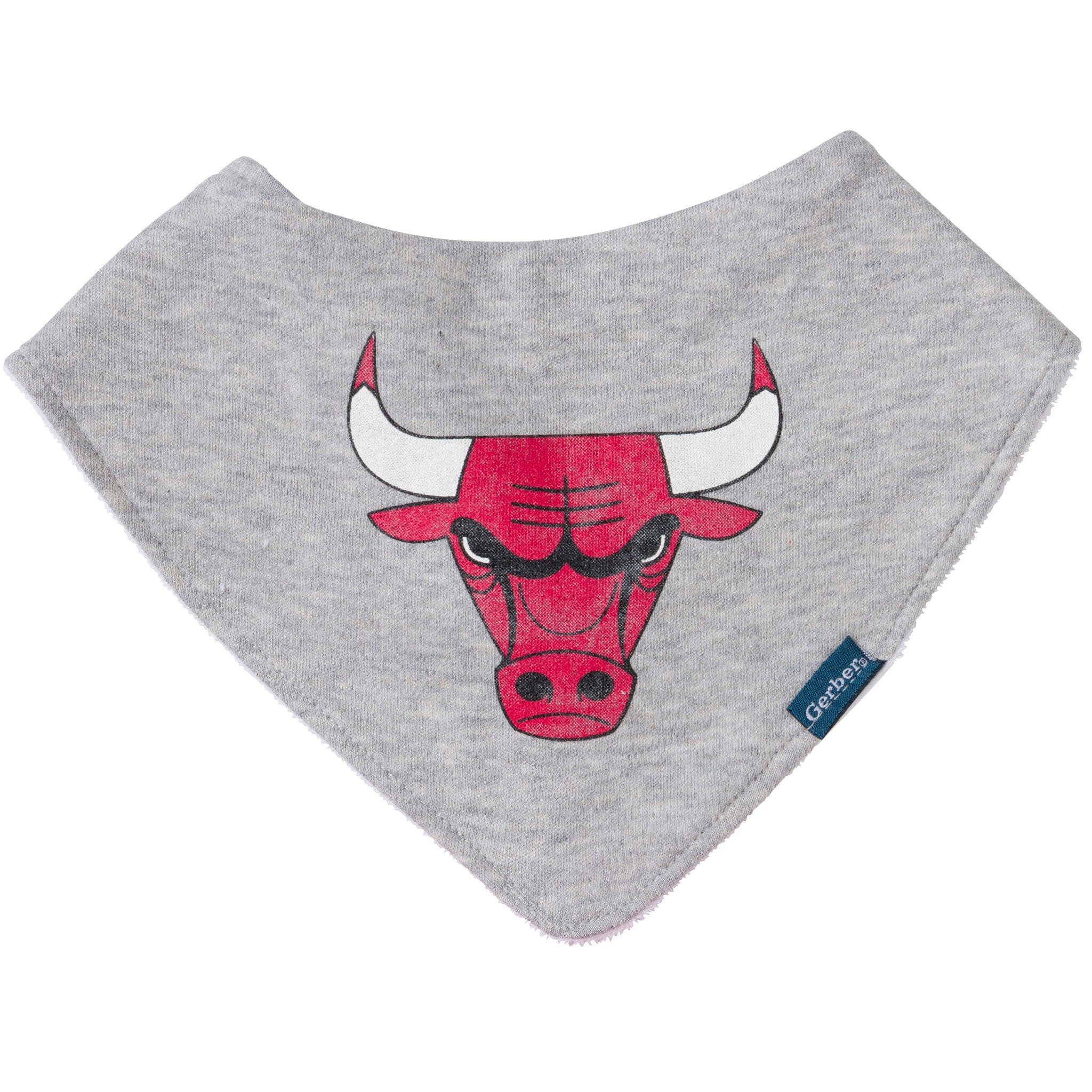 3-Piece Baby Neutral Chicago Bulls Bandana Bib and Burp Cloth Set - Image 2
