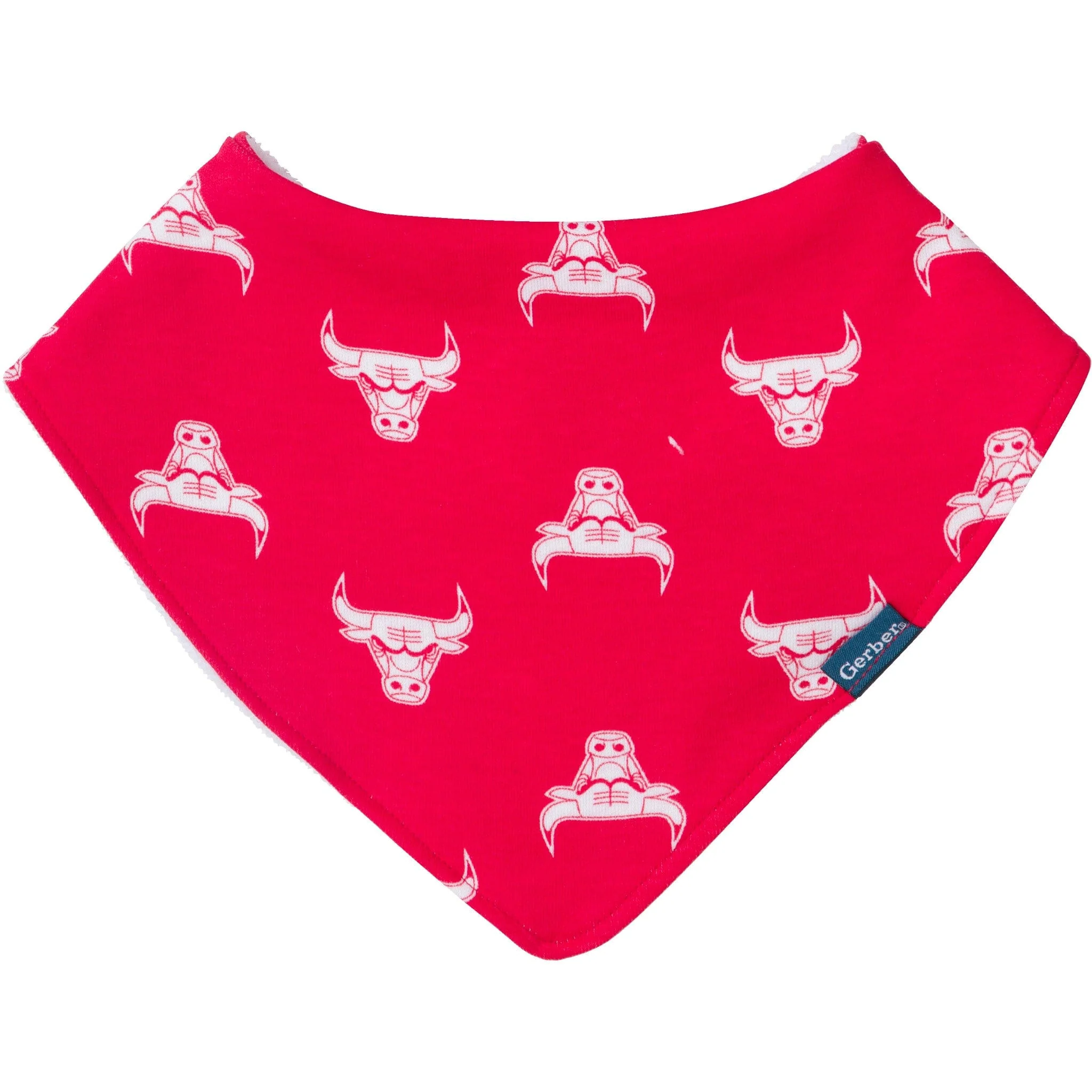 3-Piece Baby Neutral Chicago Bulls Bandana Bib and Burp Cloth Set - Image 3
