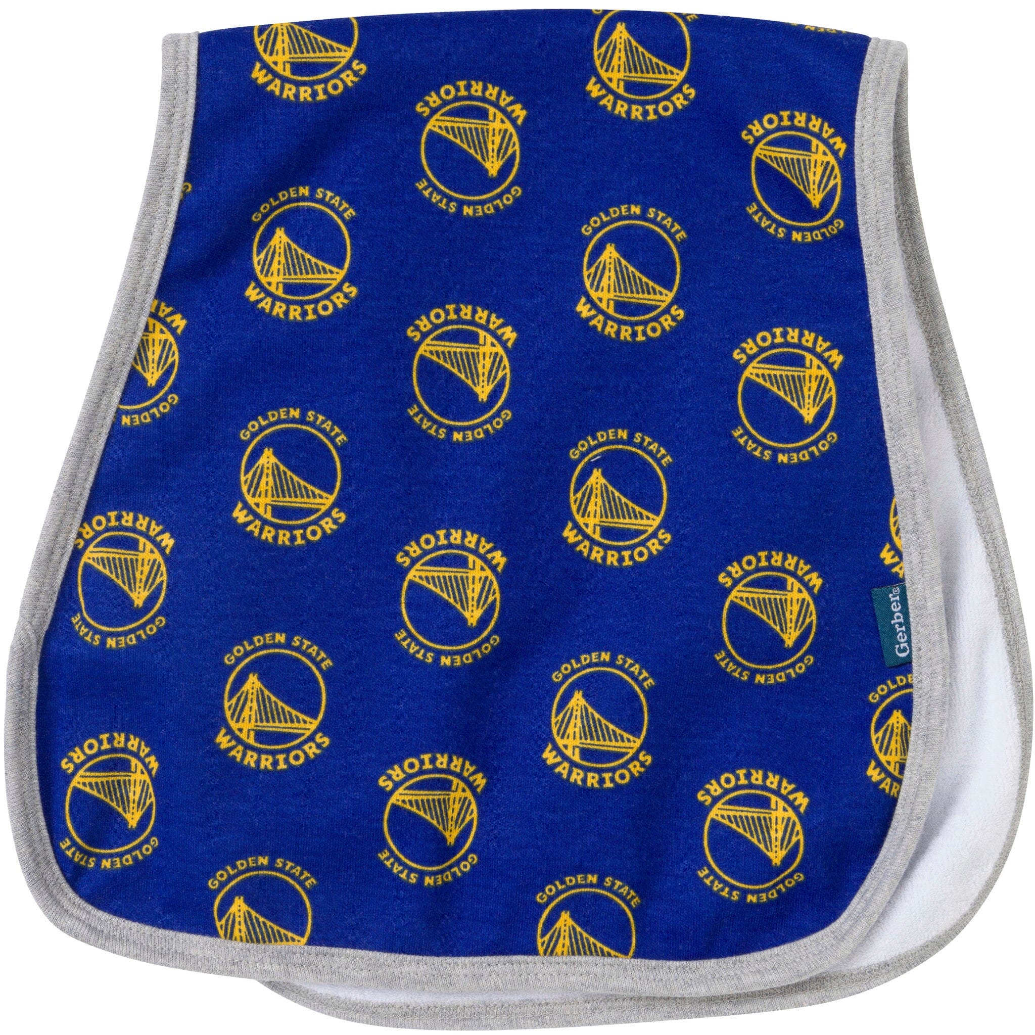 3-Piece Baby Neutral Golden State Warriors Bandana Bib and Burp Cloth Set - Image 4