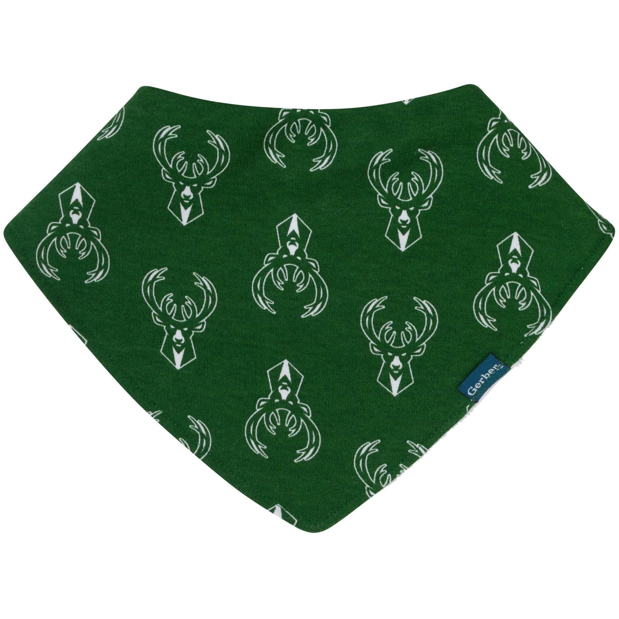 3-Piece Baby Neutral Milwaukee Bucks Bandana Bib and Burp Cloth Set - Image 3