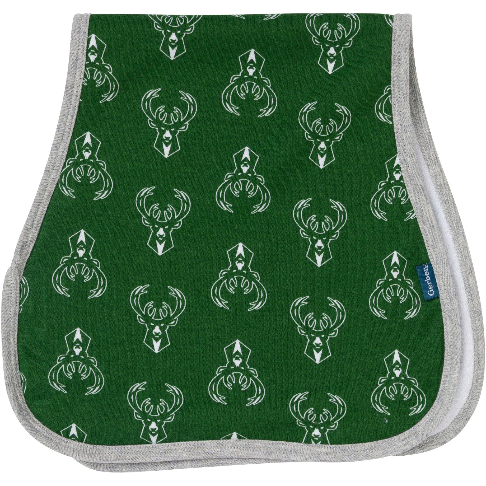 3-Piece Baby Neutral Milwaukee Bucks Bandana Bib and Burp Cloth Set - Image 4