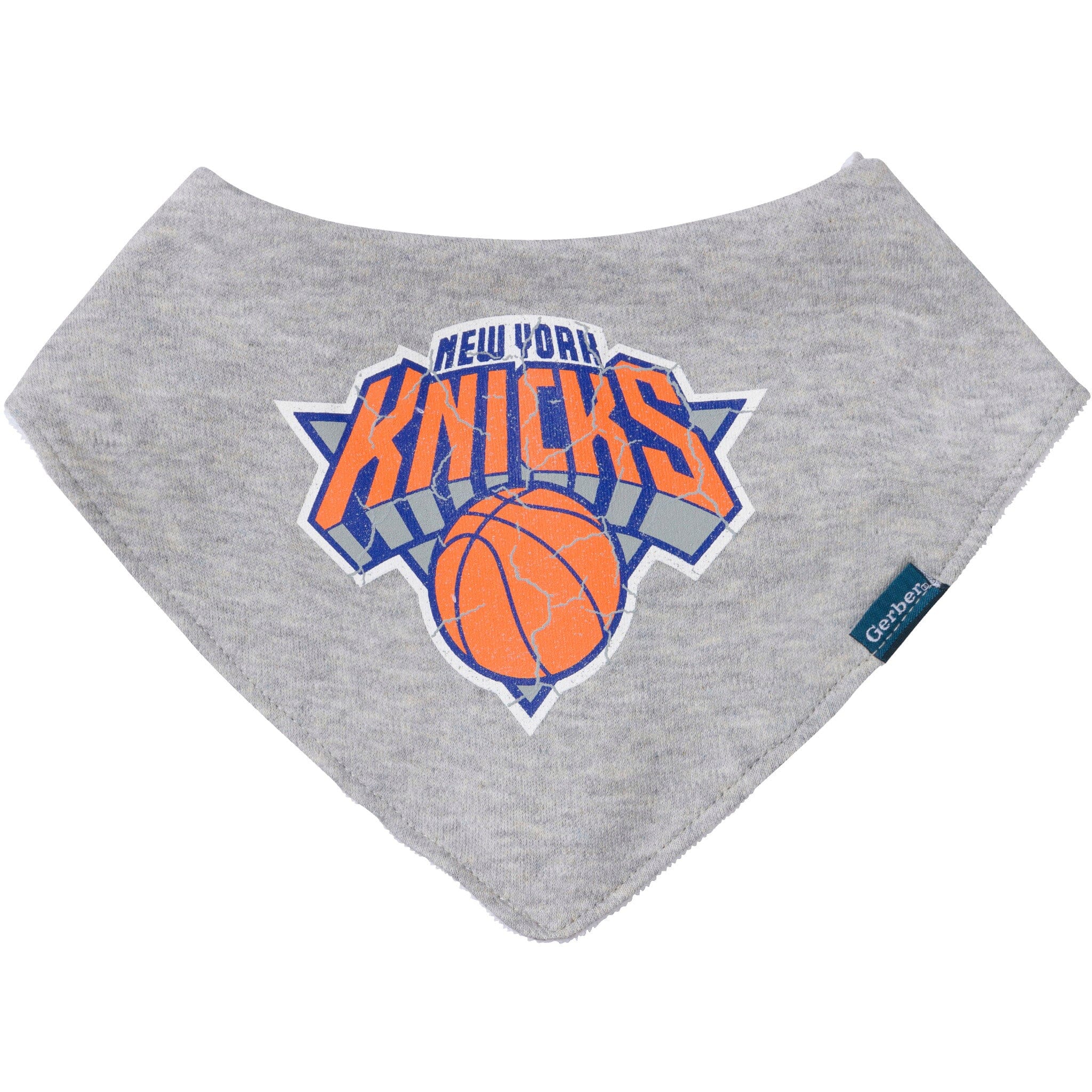 3-Piece Baby Neutral New York Knicks Bandana Bib and Burp Cloth Set - Image 2