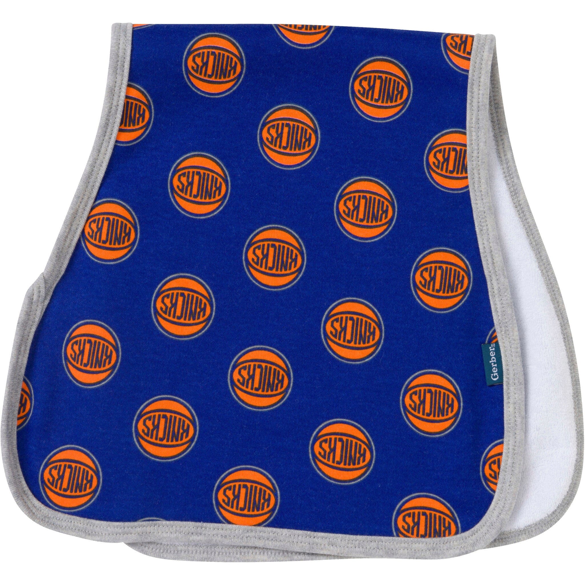 3-Piece Baby Neutral New York Knicks Bandana Bib and Burp Cloth Set - Image 4