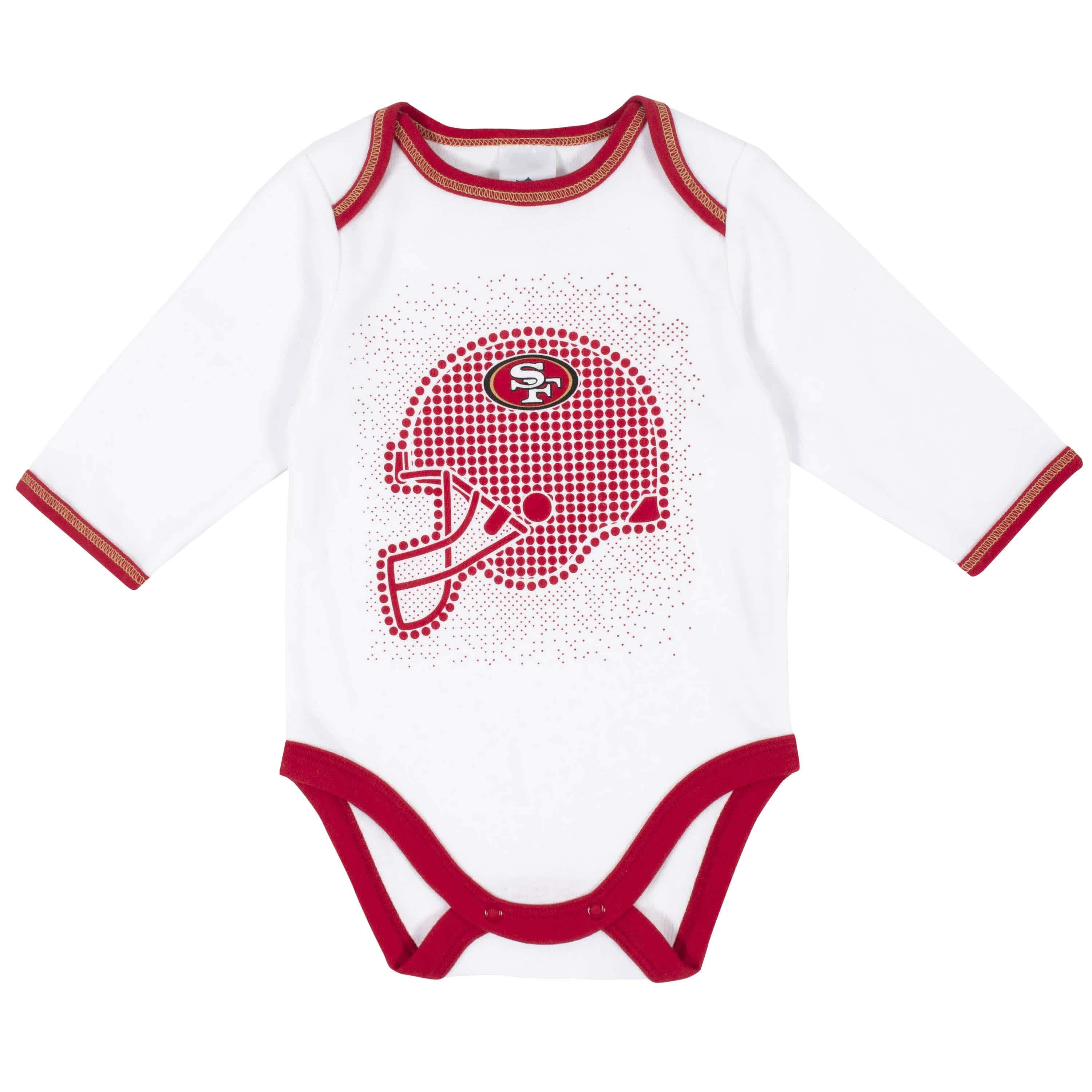 San Francisco 49ers 3-Piece Baby Boys Bodysuit, Pant, and Cap Set - Image 2