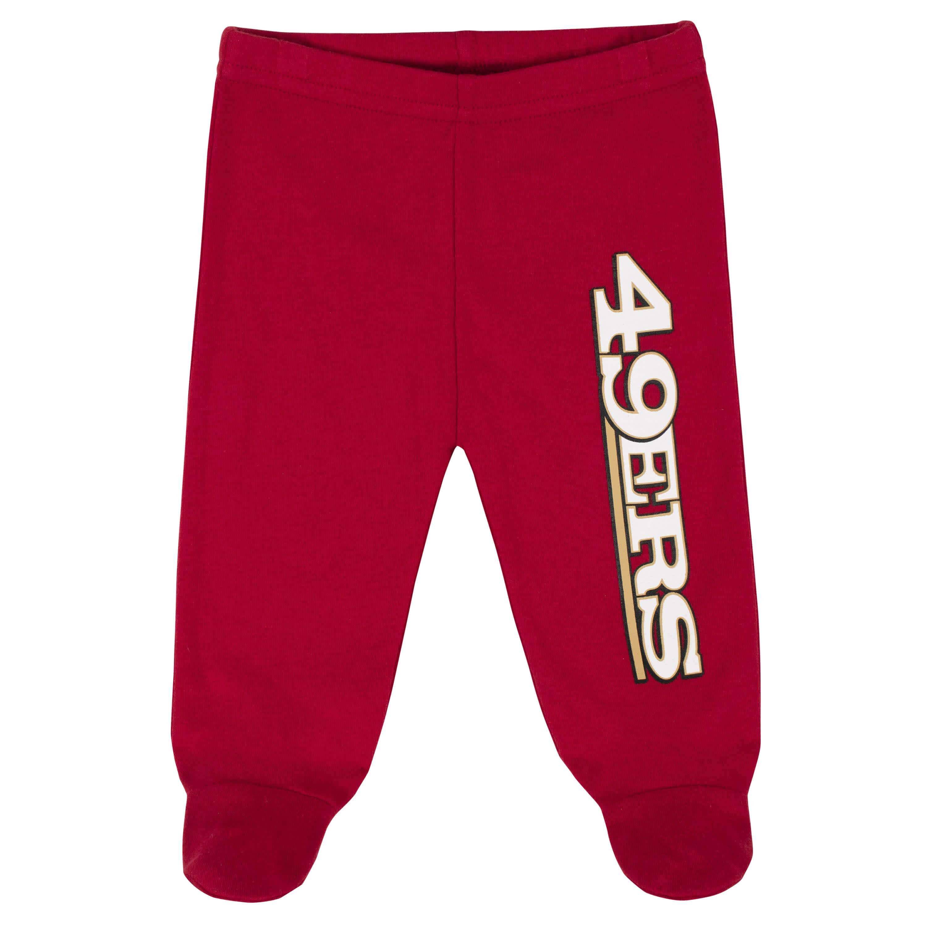 San Francisco 49ers 3-Piece Baby Boys Bodysuit, Pant, and Cap Set - Image 3