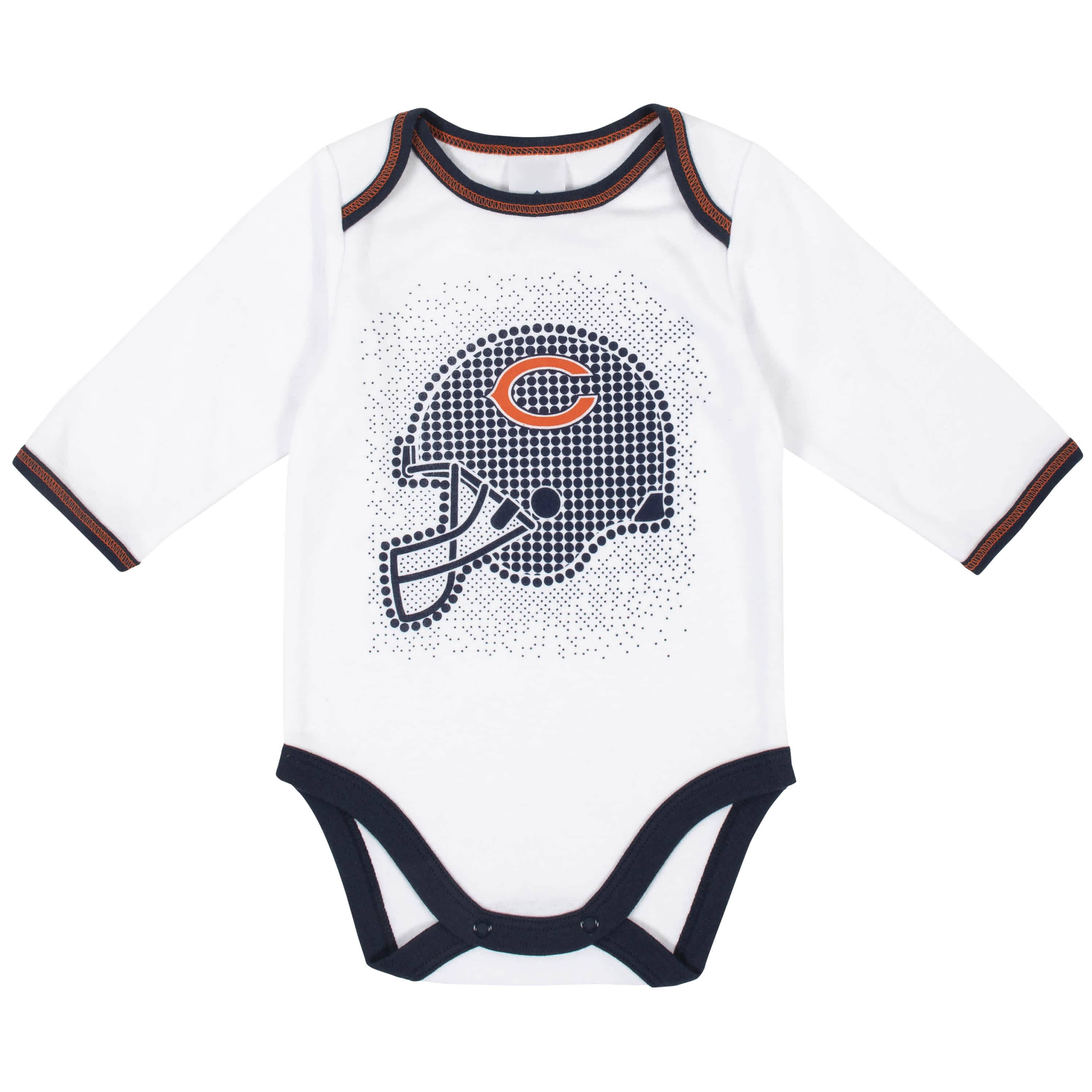 3-Piece Baby Boys Chicago Bears Bodysuit, Footed Pant, and Cap Set - Image 2