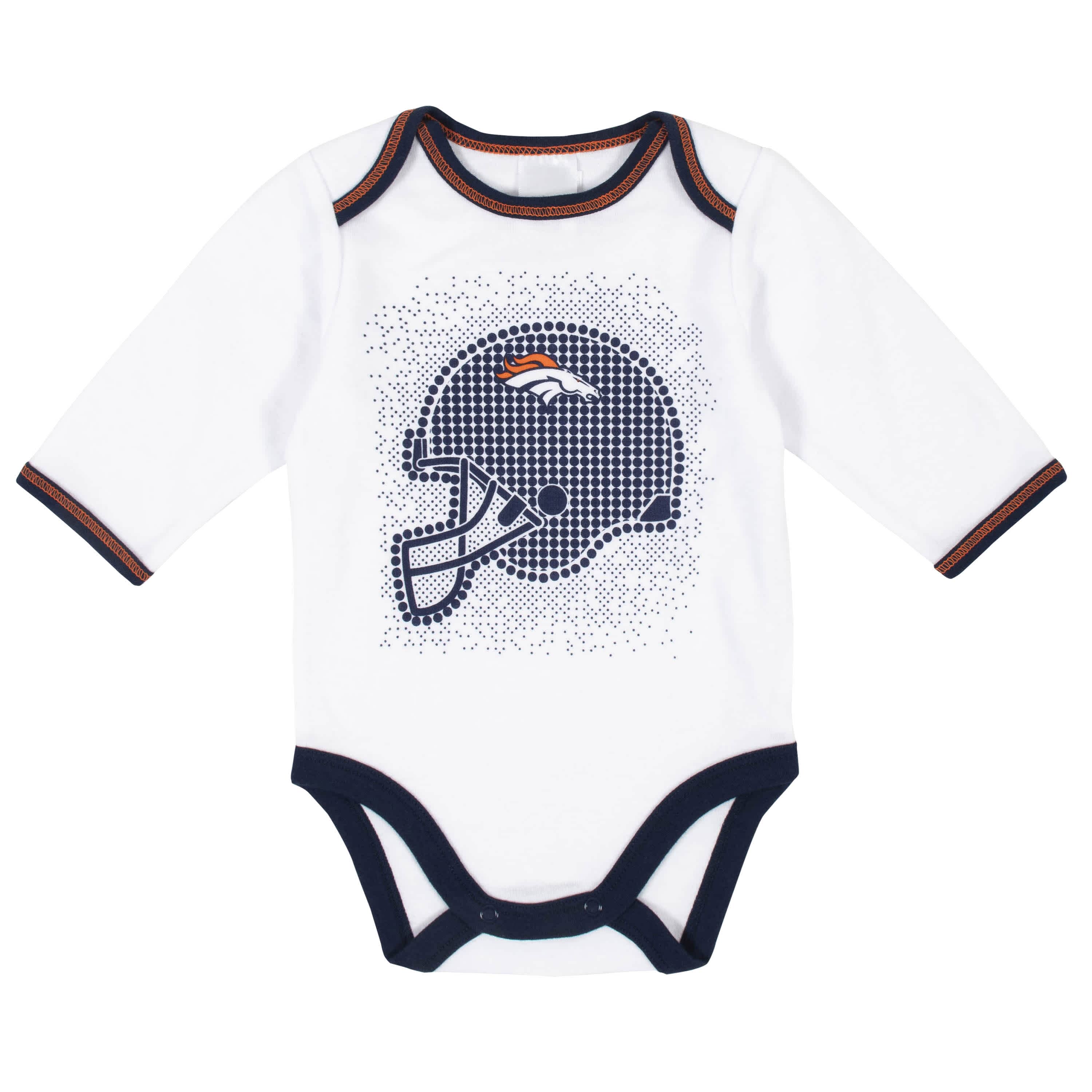 3-Piece Baby Boys Denver Broncos Bodysuit, Footed Pant, and Cap Set - Image 2