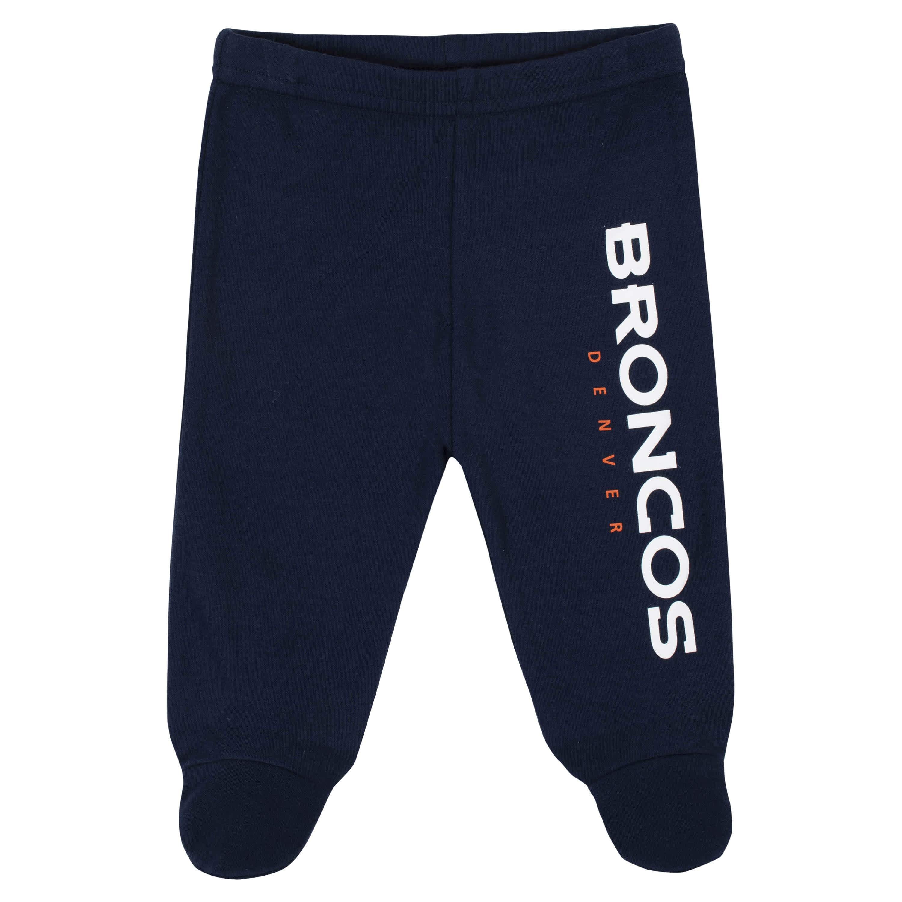 3-Piece Baby Boys Denver Broncos Bodysuit, Footed Pant, and Cap Set - Image 3