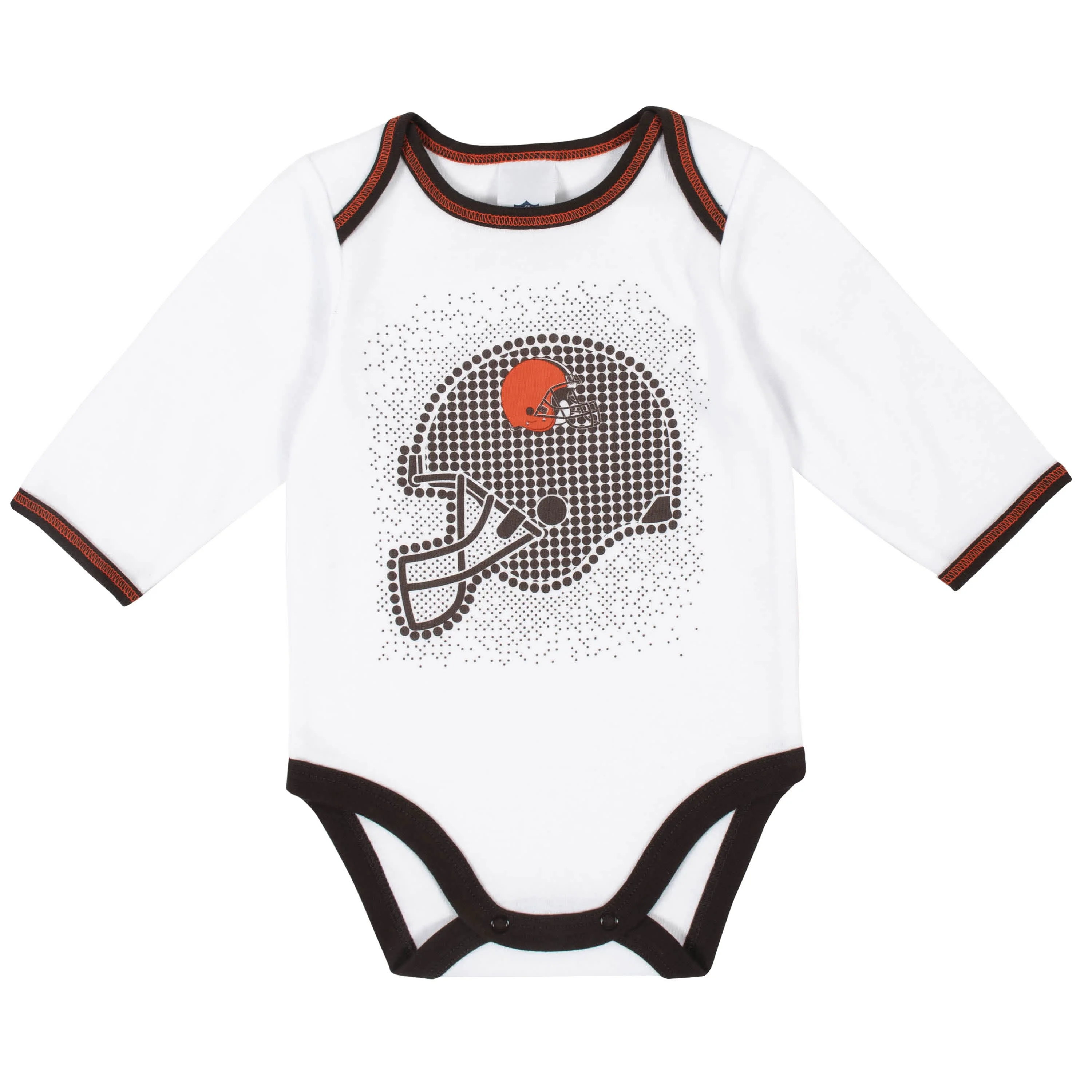 3-Piece Baby Boys Cleveland Browns Bodysuit, Footed Pant, and Cap Set - Image 2