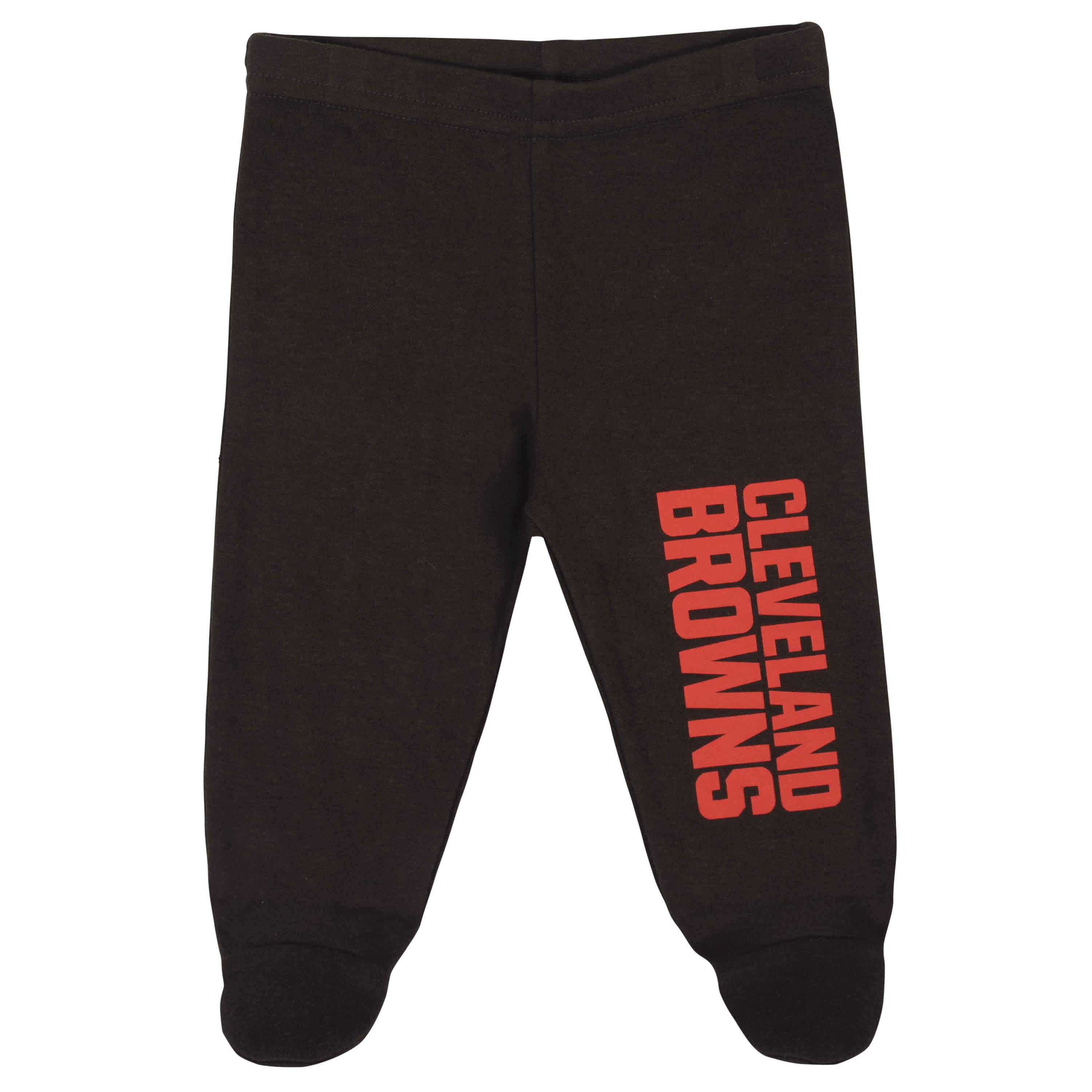 3-Piece Baby Boys Cleveland Browns Bodysuit, Footed Pant, and Cap Set - Image 3
