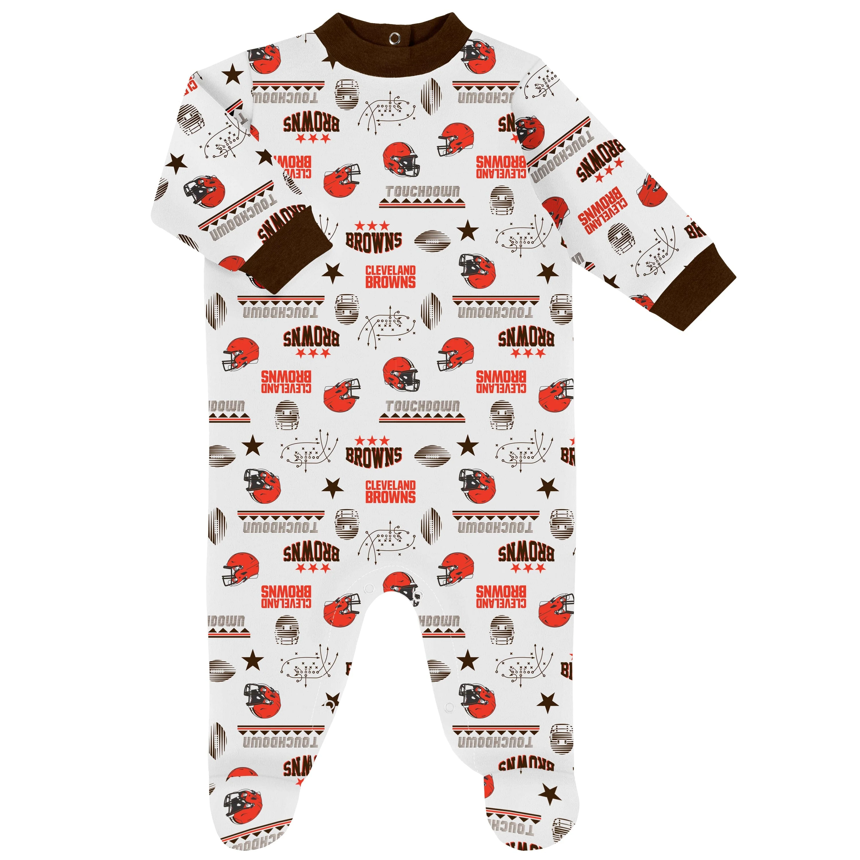 3-Piece Baby Boys Cleveland Browns Bodysuit, Sleep 'N Play, and Cap Set - Image 2