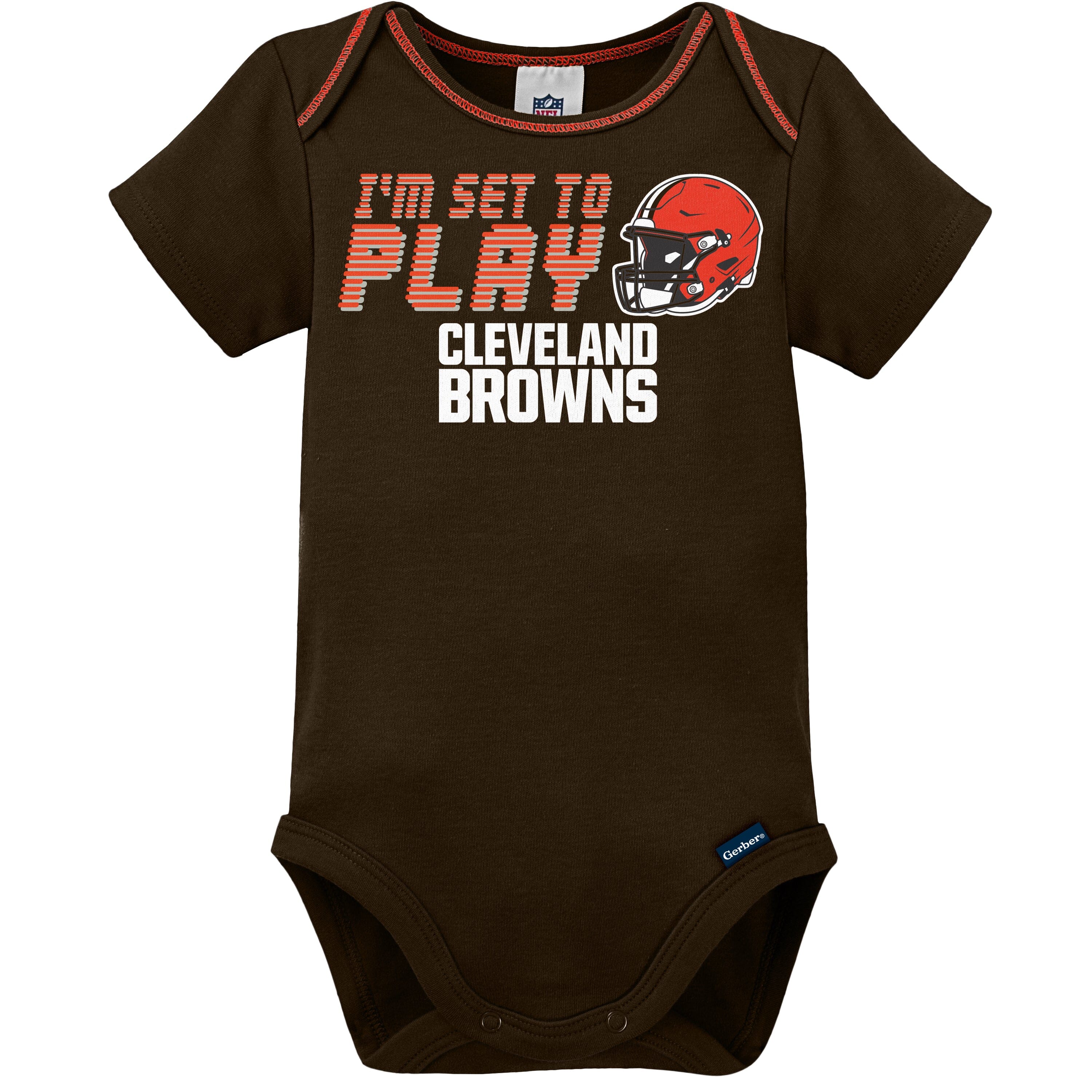3-Piece Baby Boys Cleveland Browns Bodysuit, Sleep 'N Play, and Cap Set - Image 3