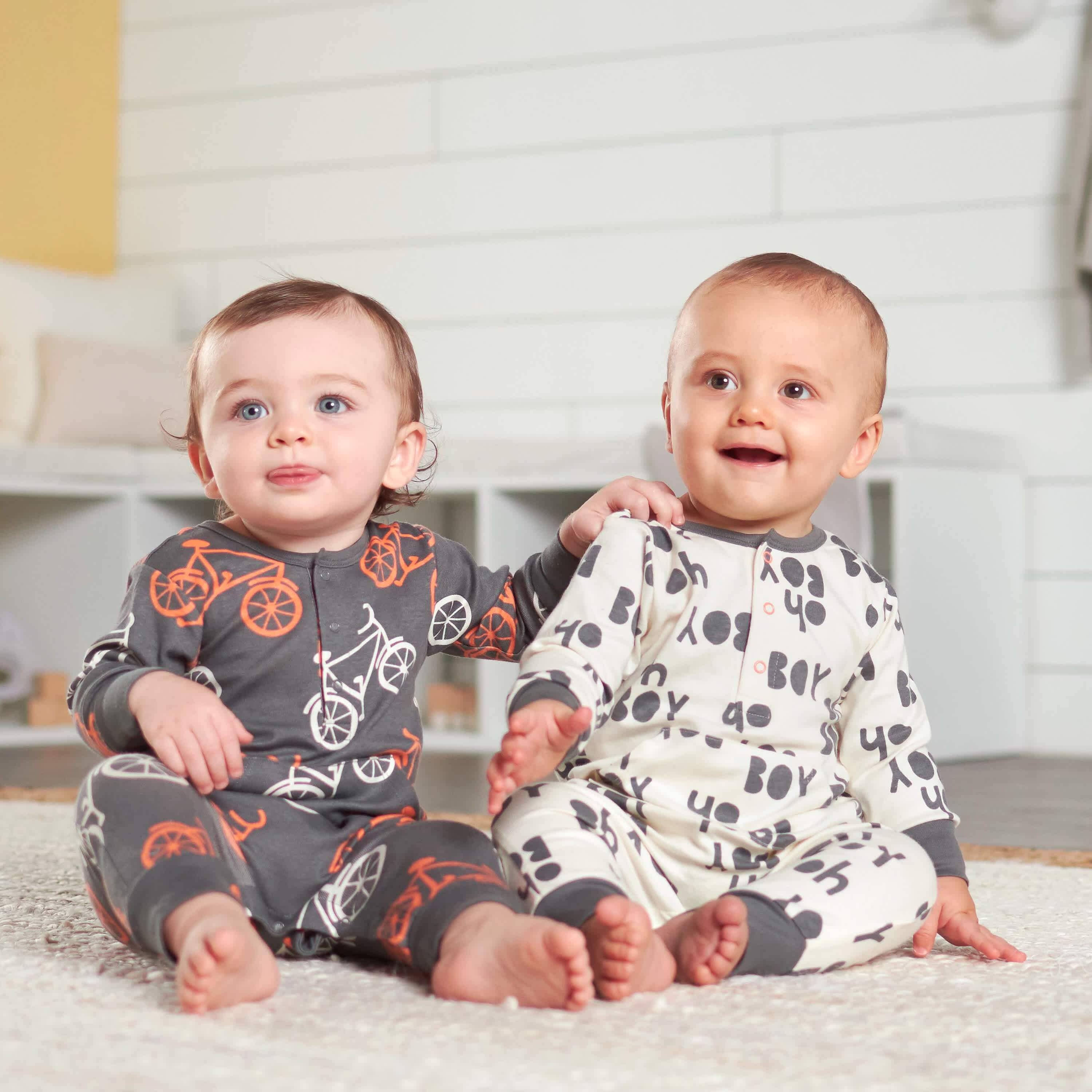 3-Piece Baby Boys Comfy Stretch Bicycle Coverall Set - Image 2