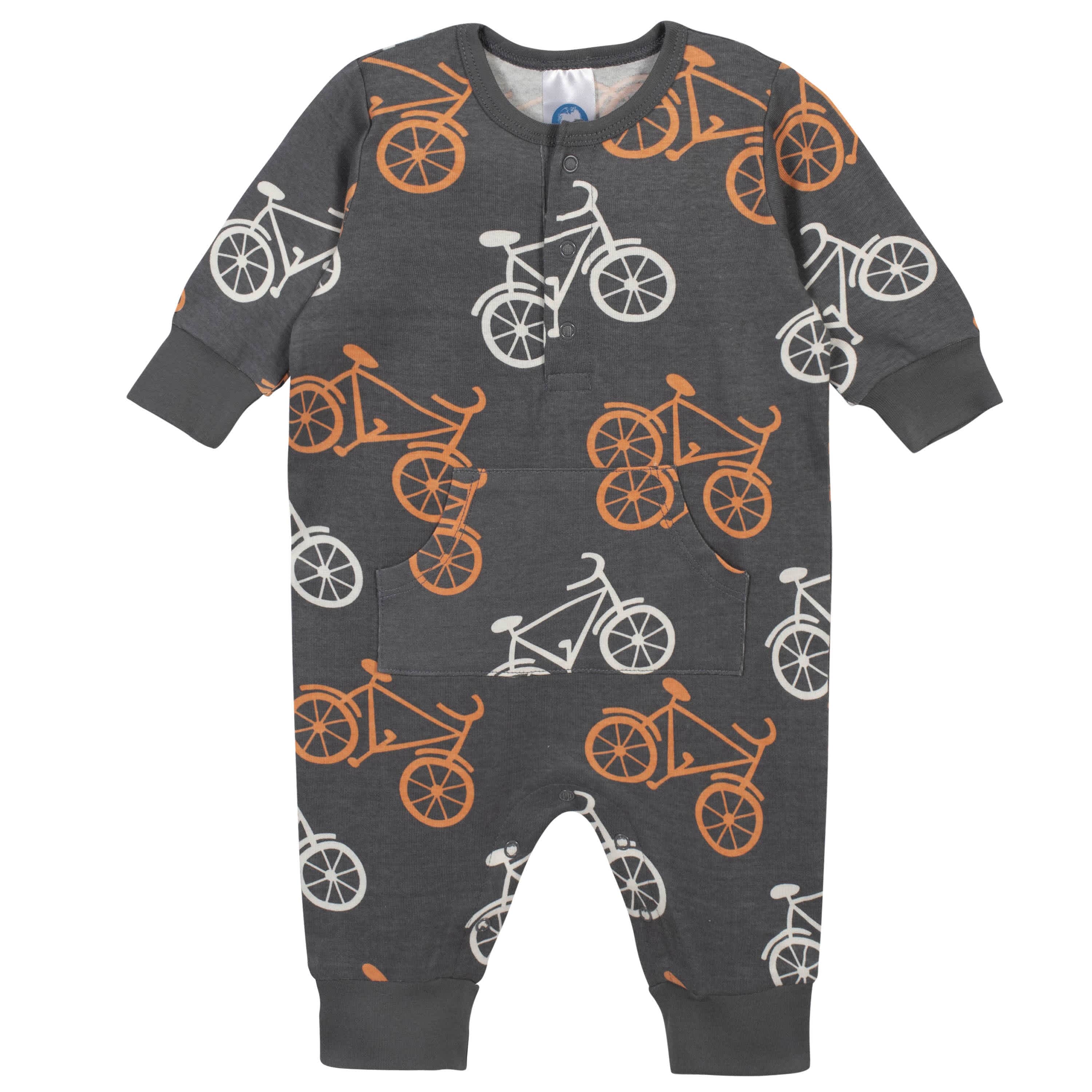 3-Piece Baby Boys Comfy Stretch Bicycle Coverall Set - Image 4