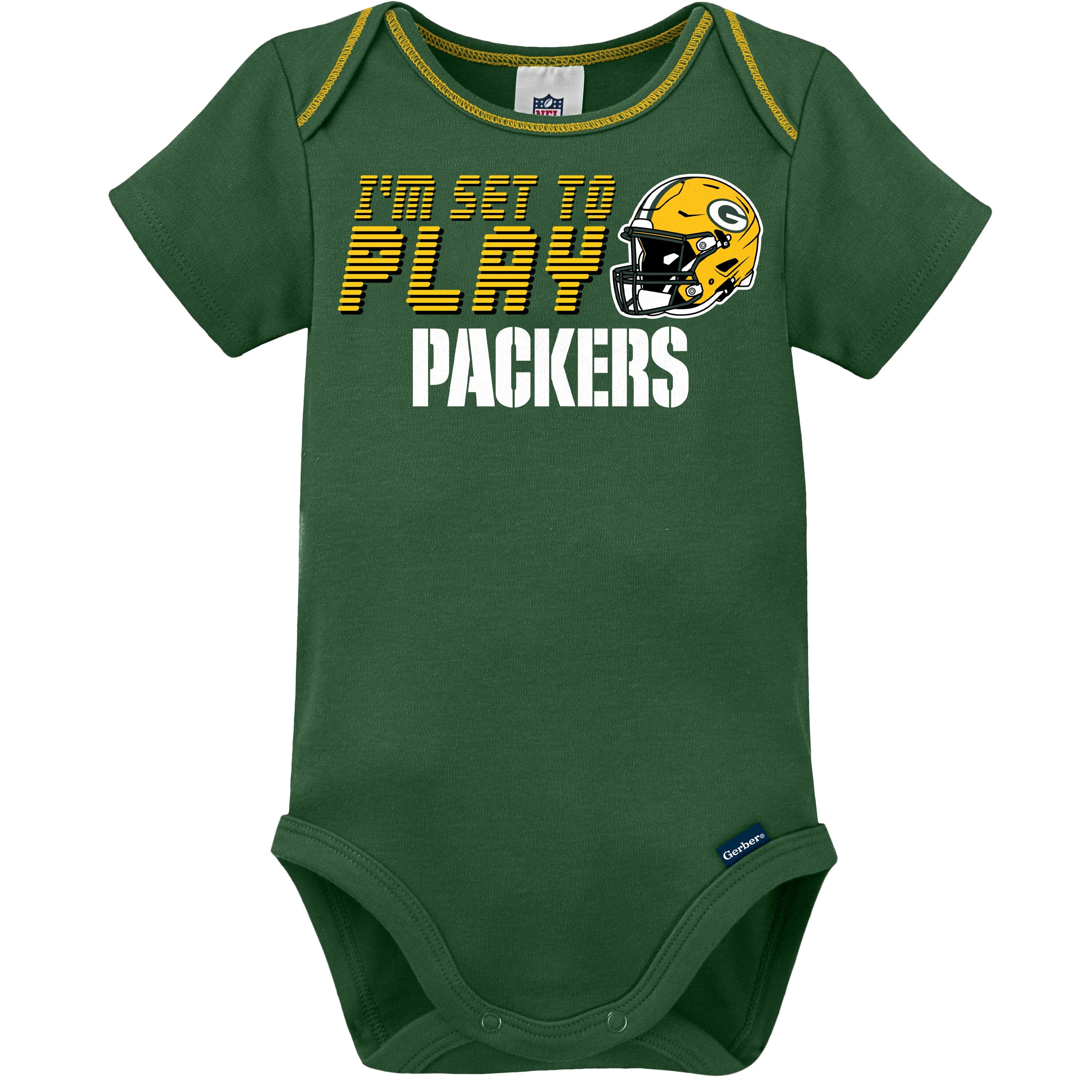 3-Piece Baby Boys Green Bay Packers Bodysuit, Sleep 'N Play, and Cap Set - Image 2