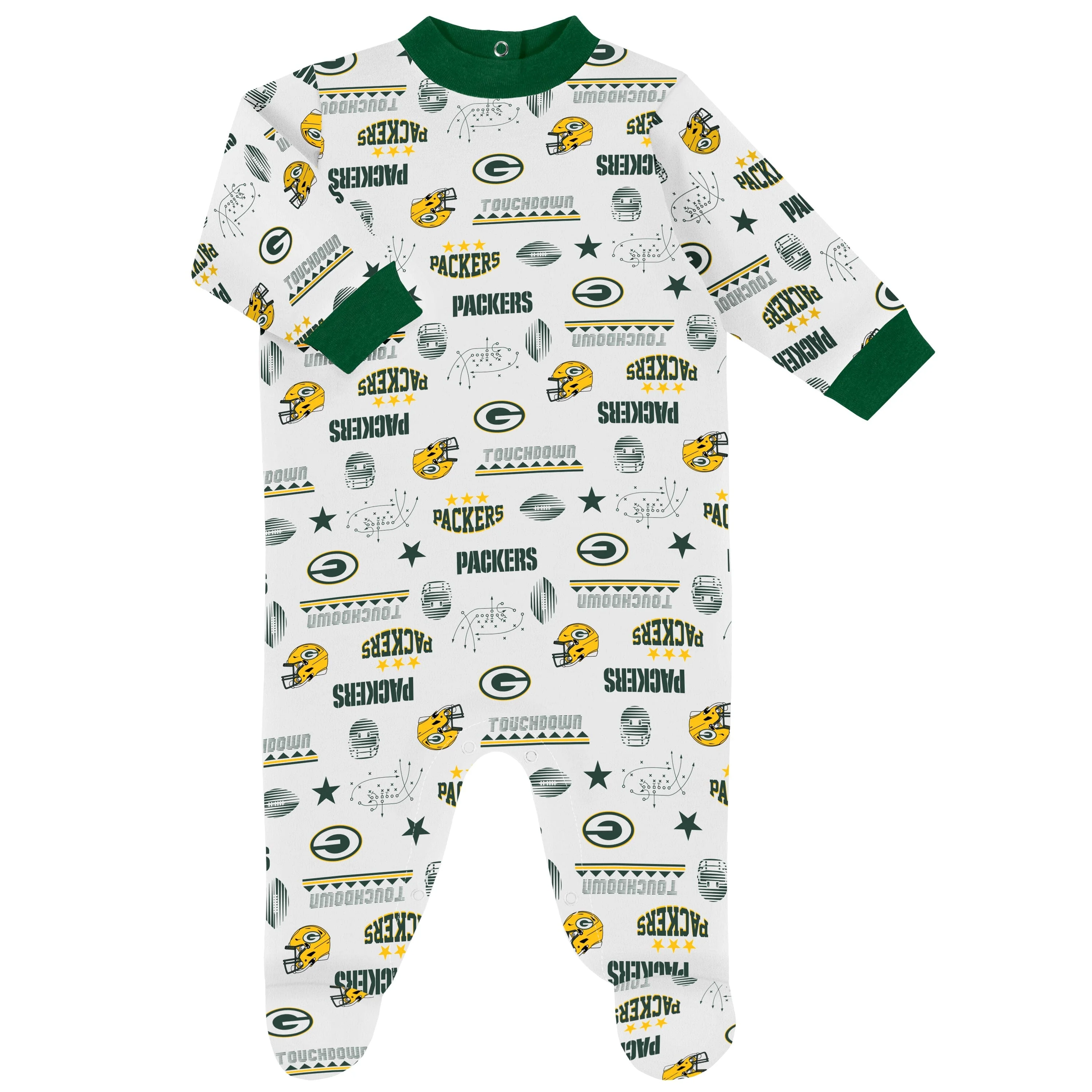 3-Piece Baby Boys Green Bay Packers Bodysuit, Sleep 'N Play, and Cap Set - Image 3