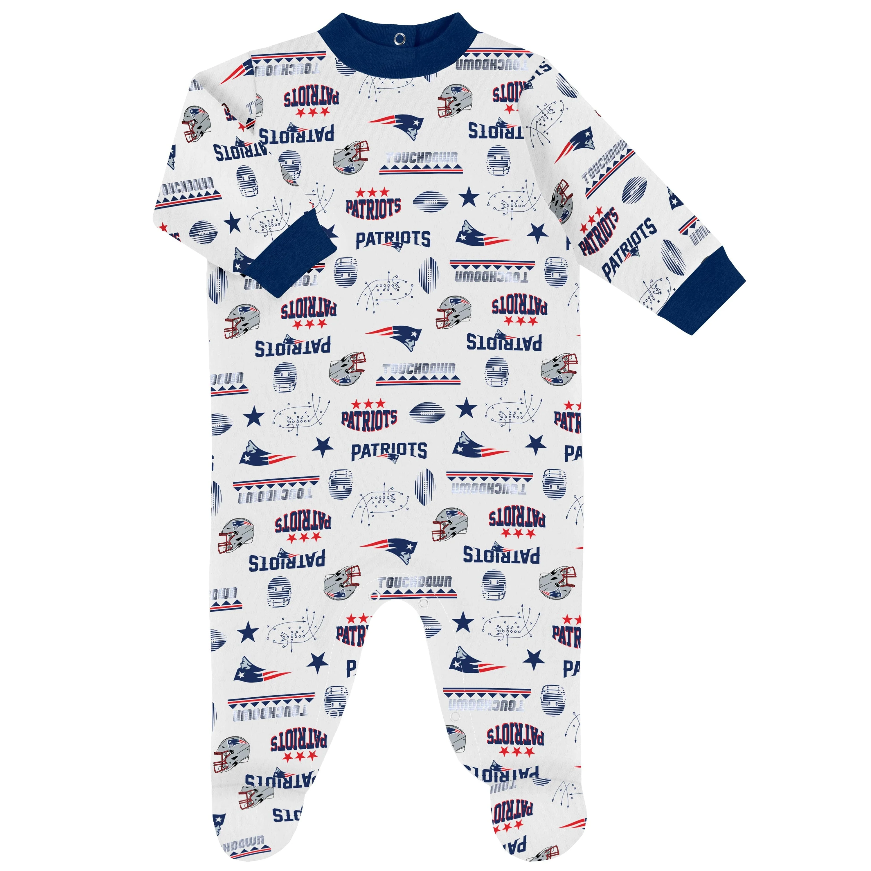 3-Piece Baby Boys New England Patriots Bodysuit, Sleep 'N Play, and Cap Set - Image 3