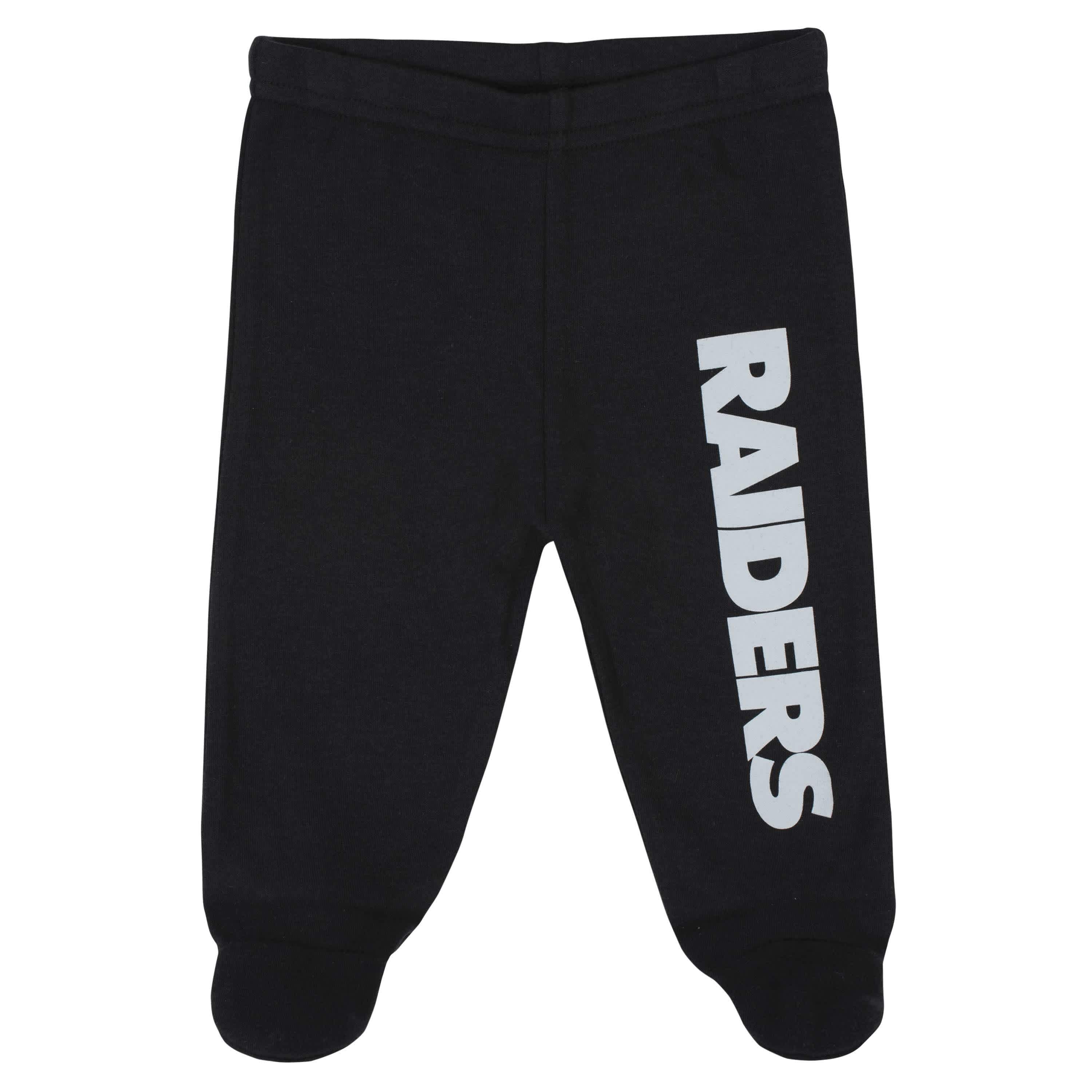 3-Piece Baby Boys Las Vegas Raiders Bodysuit, Footed Pant, and Cap Set - Image 3
