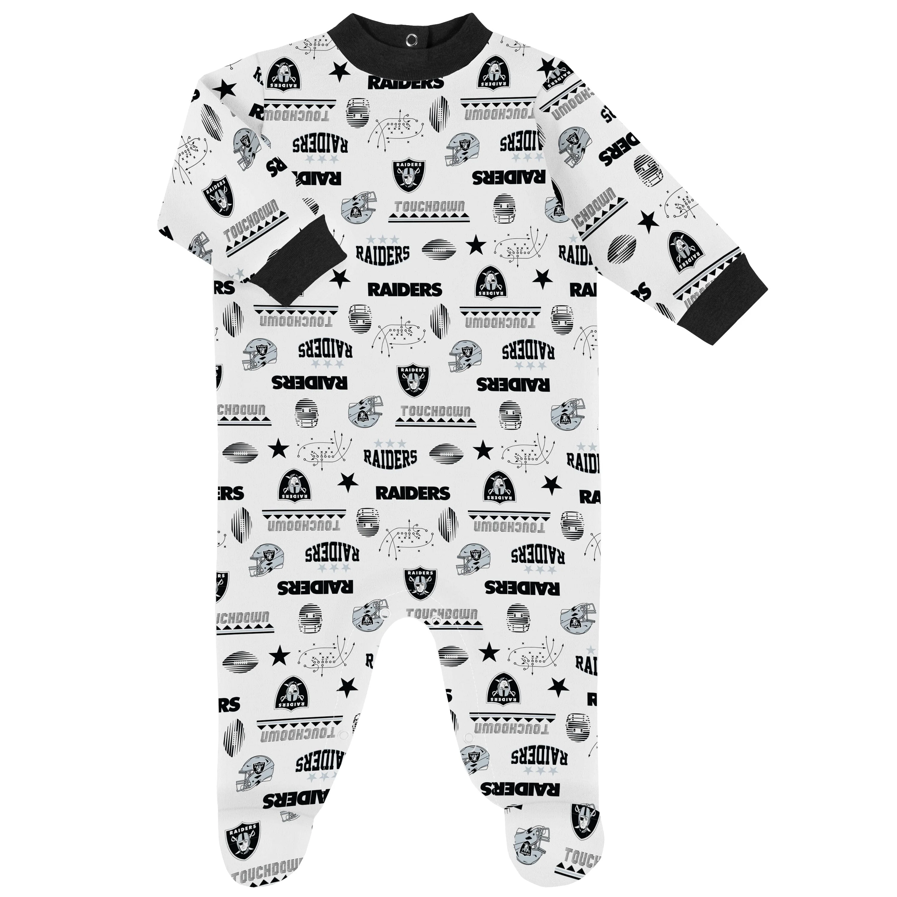 3-Piece Baby Boys Las Vegas Raiders Bodysuit, Sleep 'N Play, and Cap Set - Image 3