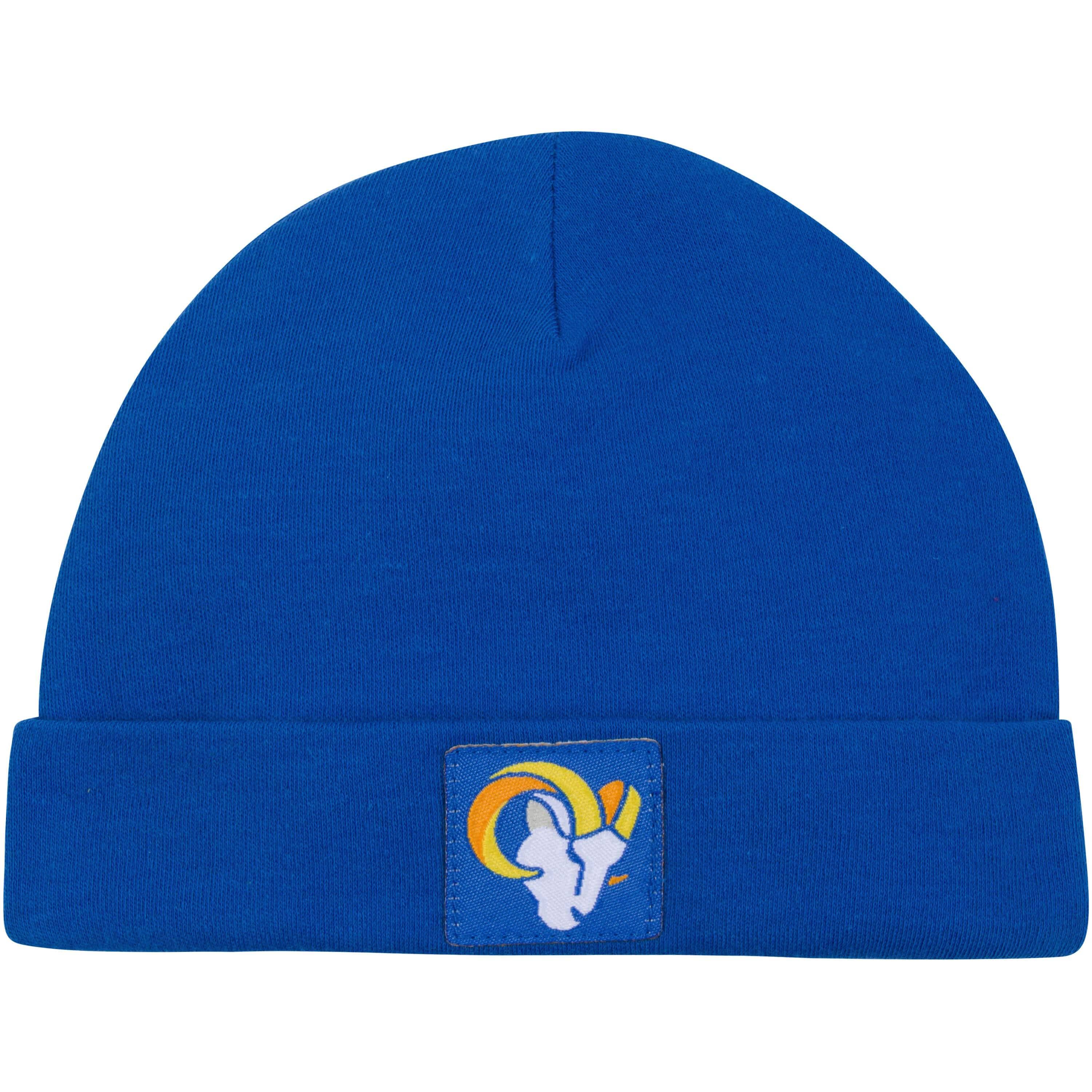 3-Piece Baby Boys Rams Bodysuit, Footed Pant, & Cap Set - Image 3