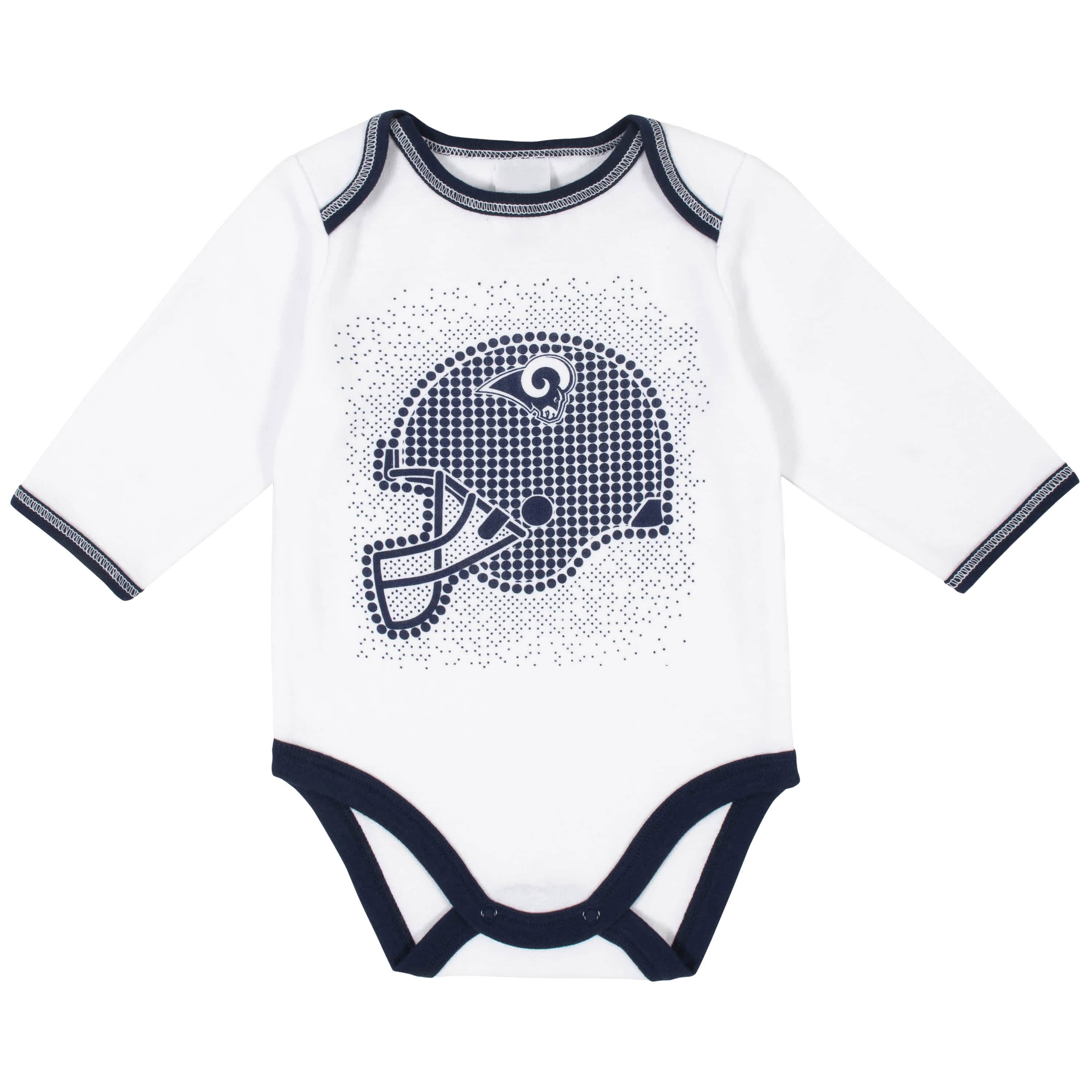 Los Angeles Rams 3-Piece Baby Boys Bodysuit, Footed Pant, and Cap Set - Image 2