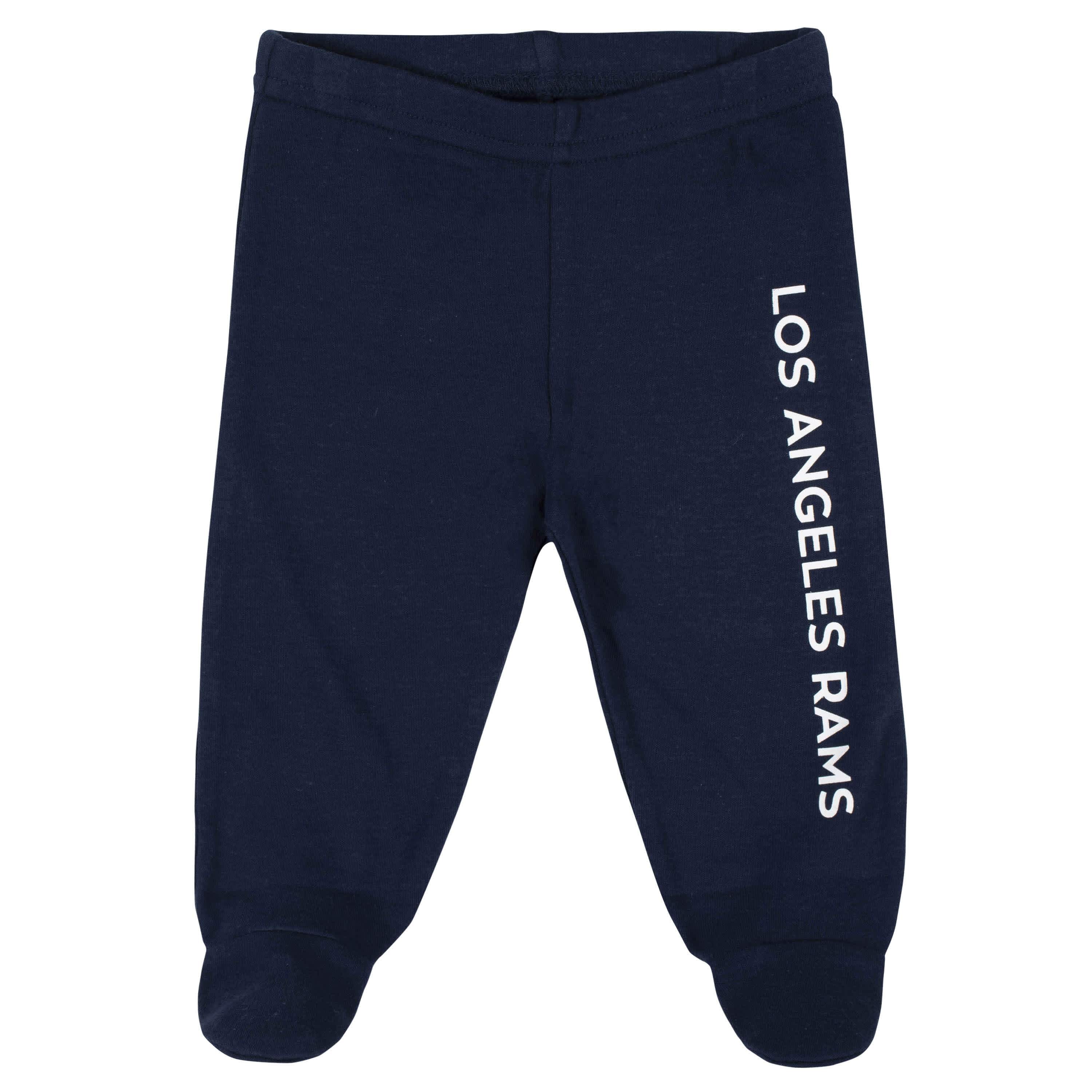 Los Angeles Rams 3-Piece Baby Boys Bodysuit, Footed Pant, and Cap Set - Image 3