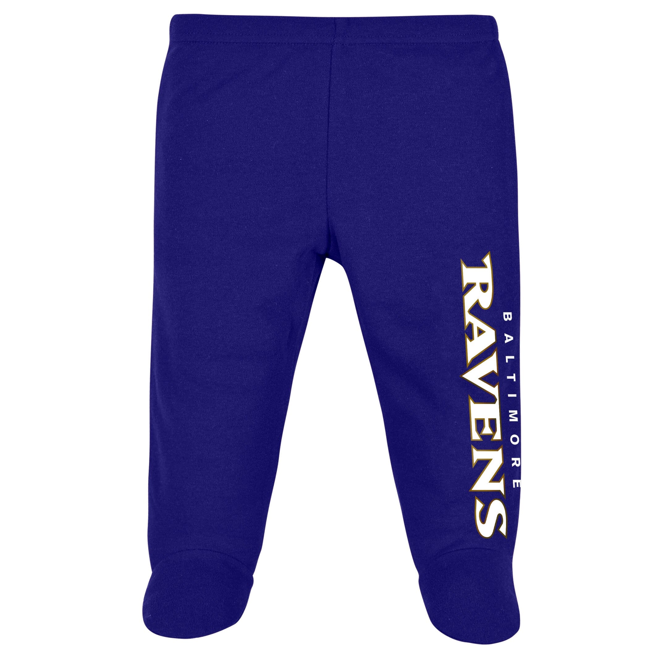3-Piece Baby Boys Baltimore Ravens Bodysuit, Footed Pant, & Cap Set - Image 4