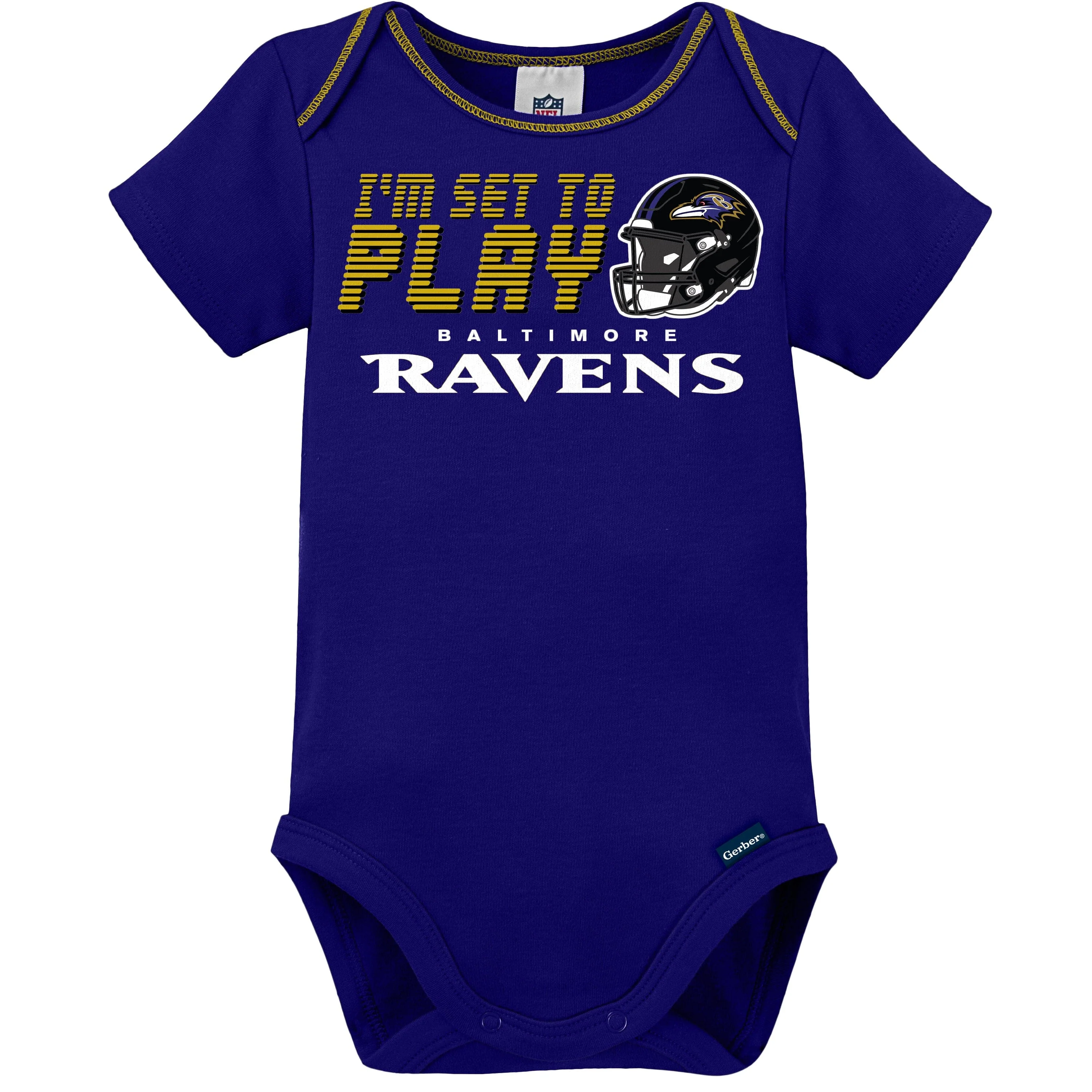 3-Piece Baby Boys Baltimore Ravens Bodysuit, Sleep 'N Play, and Cap Set - Image 2