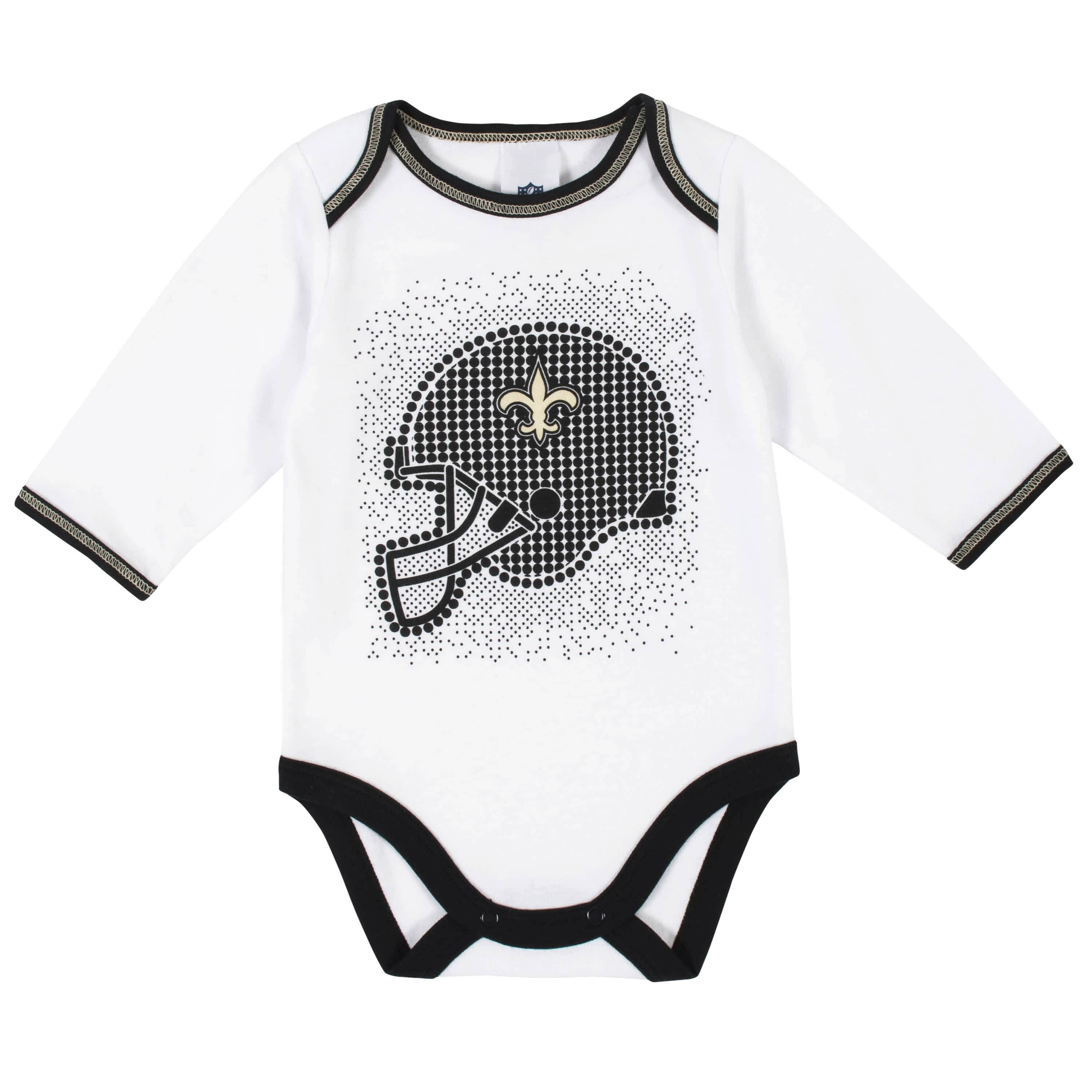 3-Piece Baby Boys New Orleans Saints Bodysuit, Footed Pant, and Cap Set - Image 2