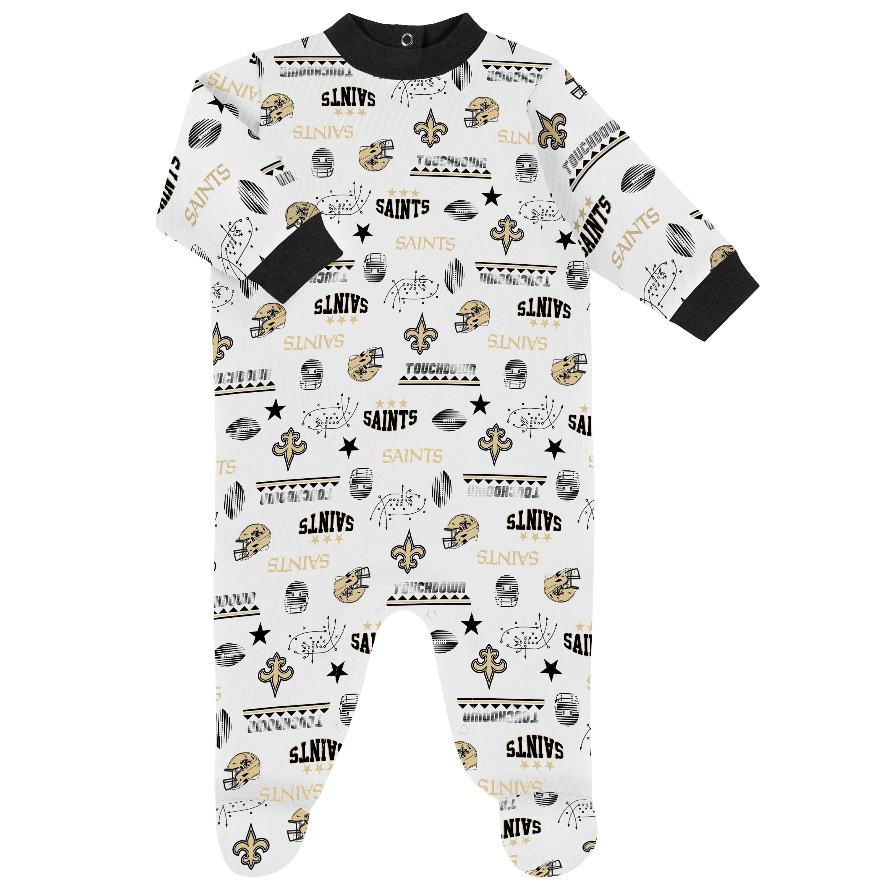 3-Piece Baby Boys New Orleans Saints Bodysuit, Sleep 'N Play, and Cap Set - Image 2