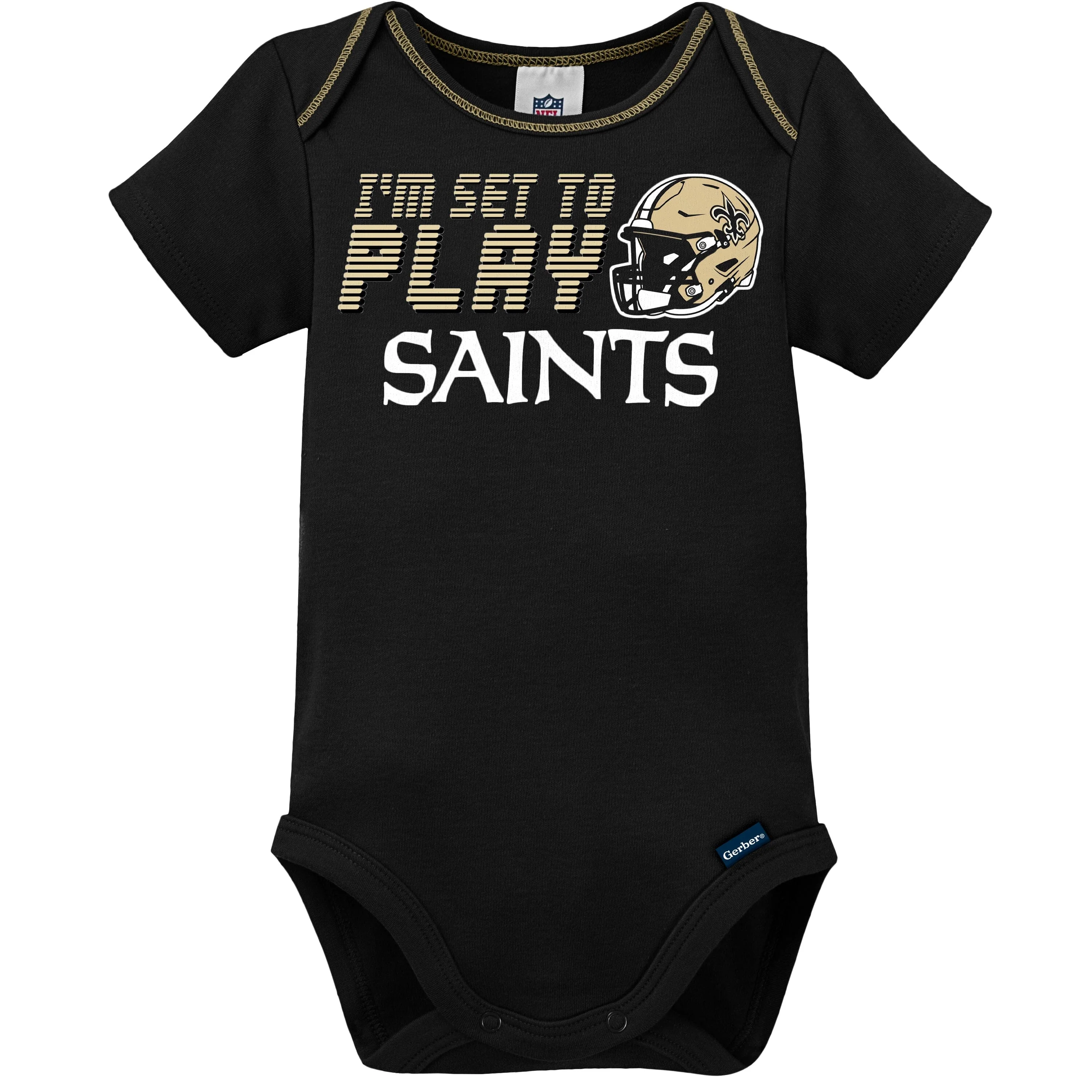 3-Piece Baby Boys New Orleans Saints Bodysuit, Sleep 'N Play, and Cap Set - Image 3