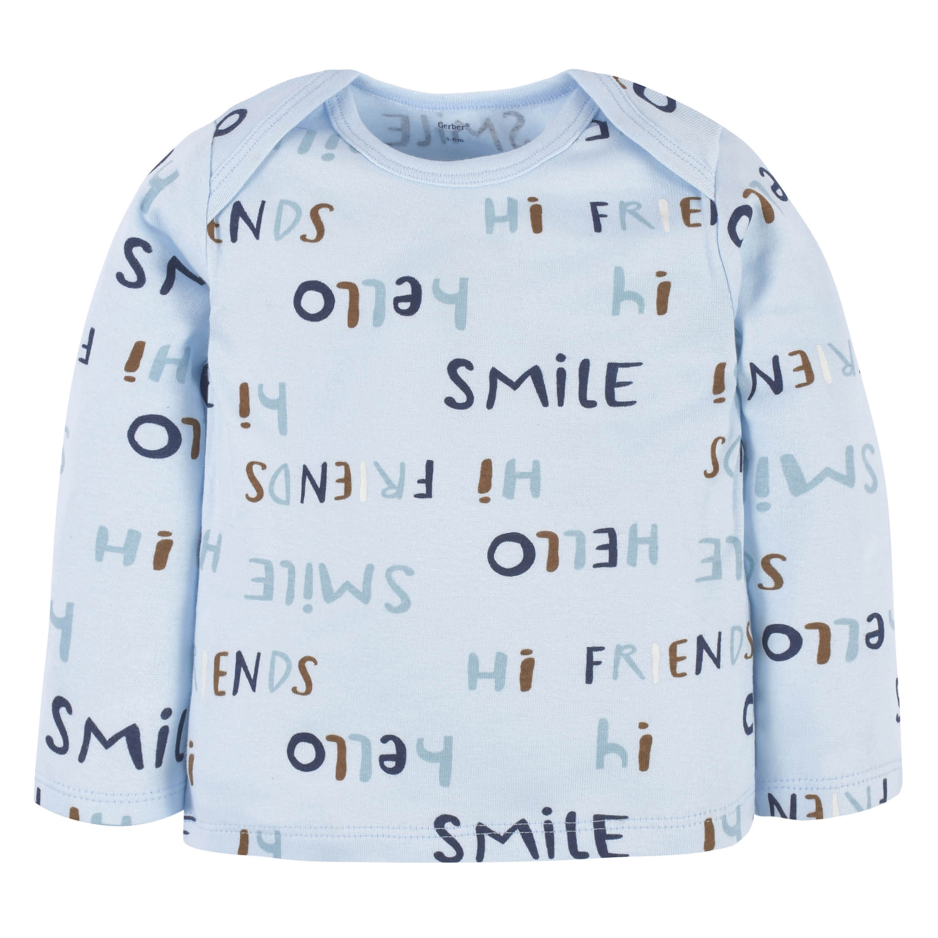 3-Piece Baby Boys Comfy Stretch "Smile" Long Sleeve Shirt, Footed Pant, & Cap Set - Image 3