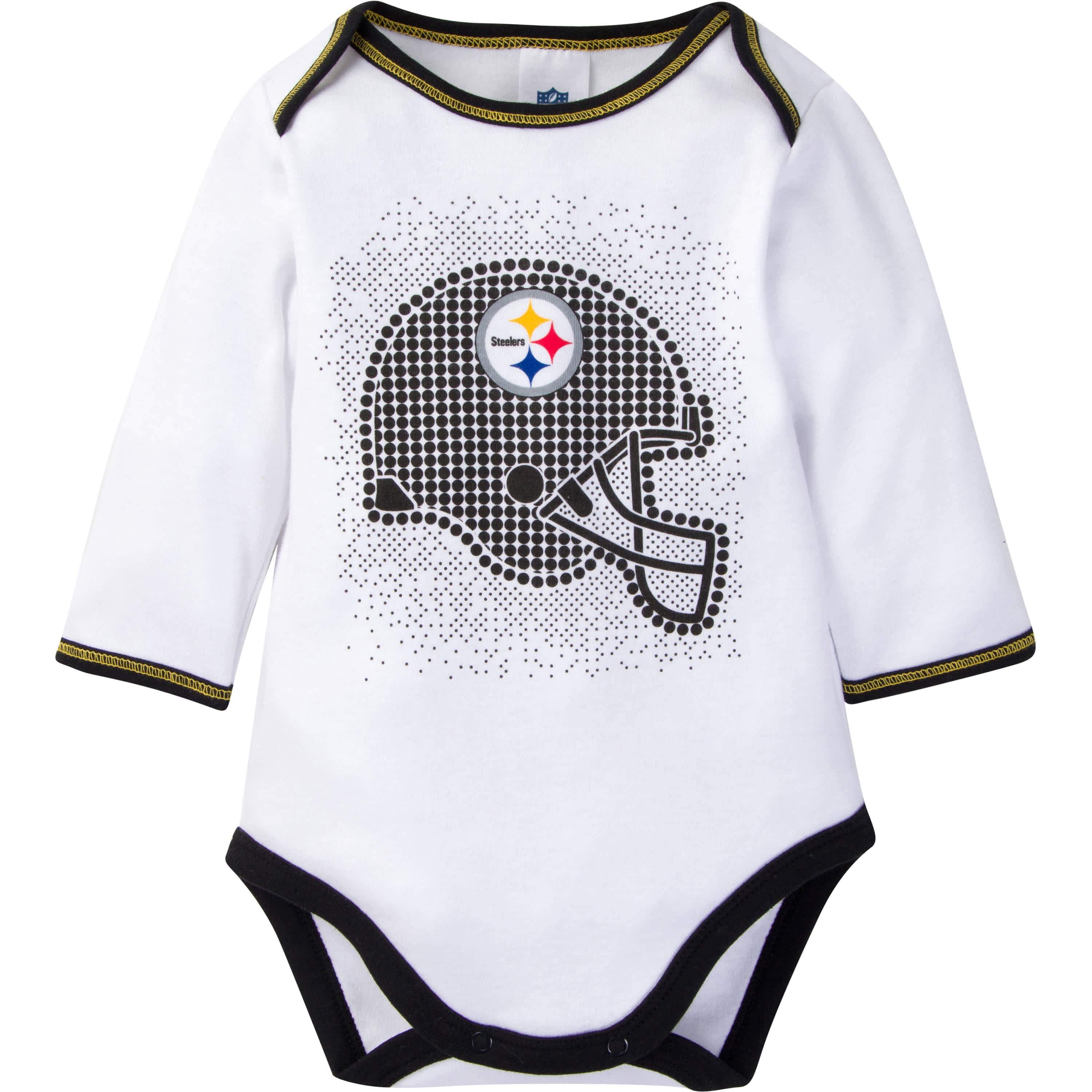 3-Piece Baby Boys Steelers Bodysuit, Footed Pant, & Cap Set - Image 2