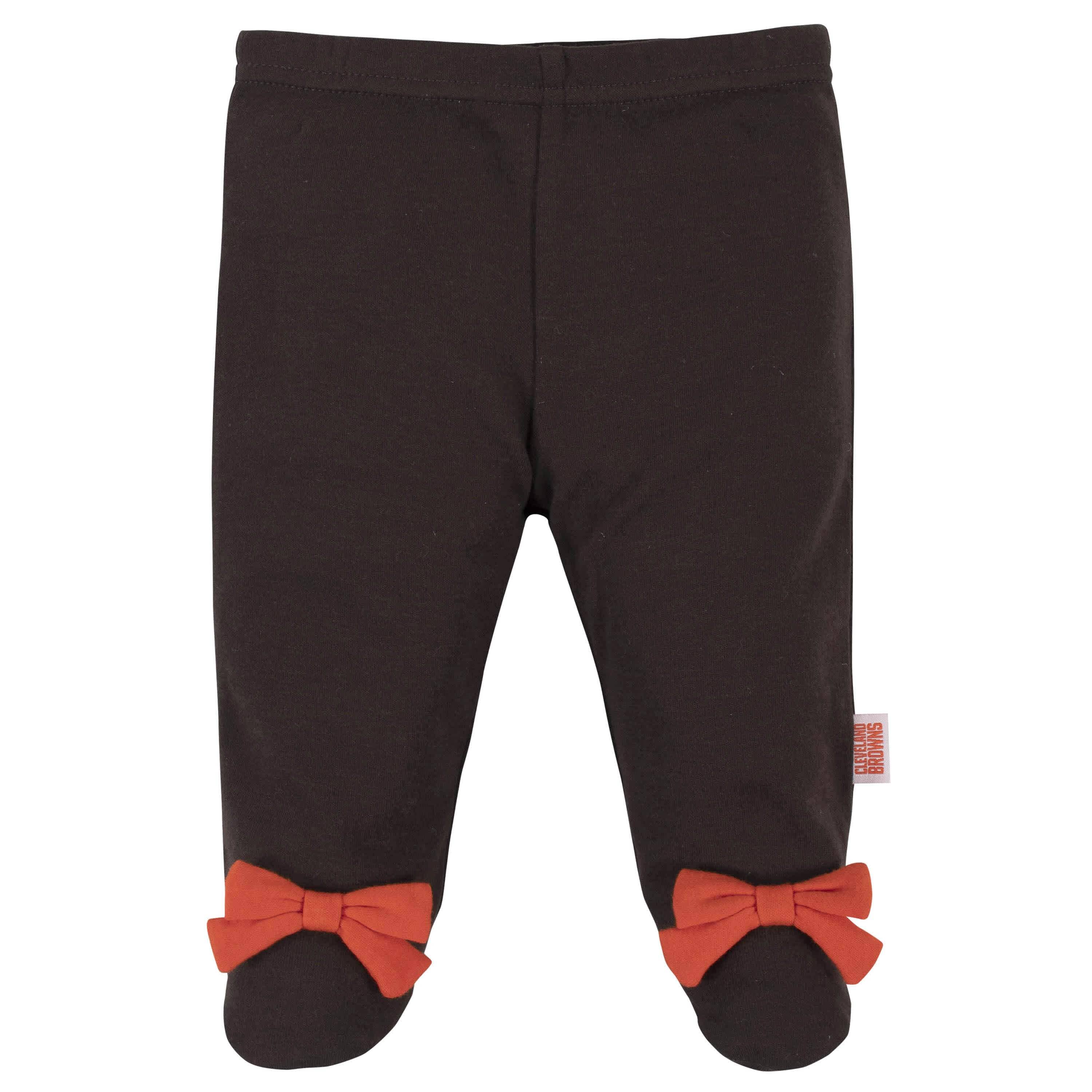 3-Piece Baby Girls Cleveland Browns Bodysuit, Footed Pant, and Cap Set - Image 3