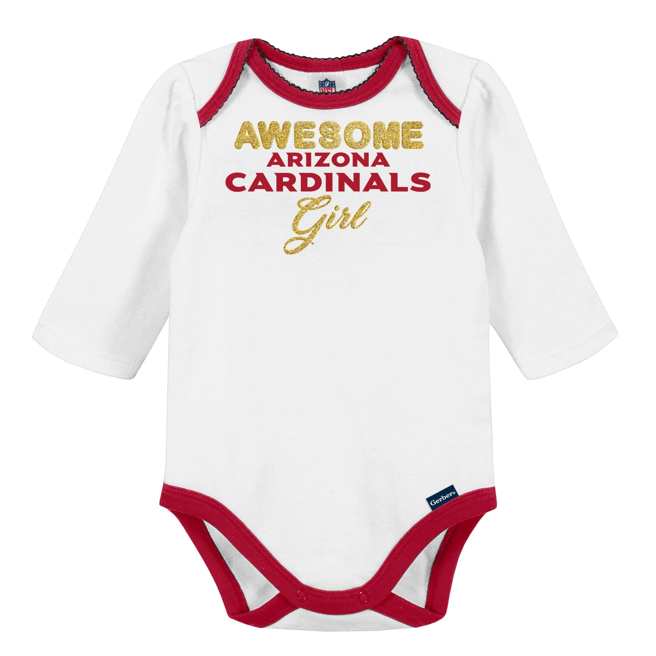 3-Piece Baby Girls Arizona Cardinals Bodysuit, Footed Pant, & Cap Set - Image 3