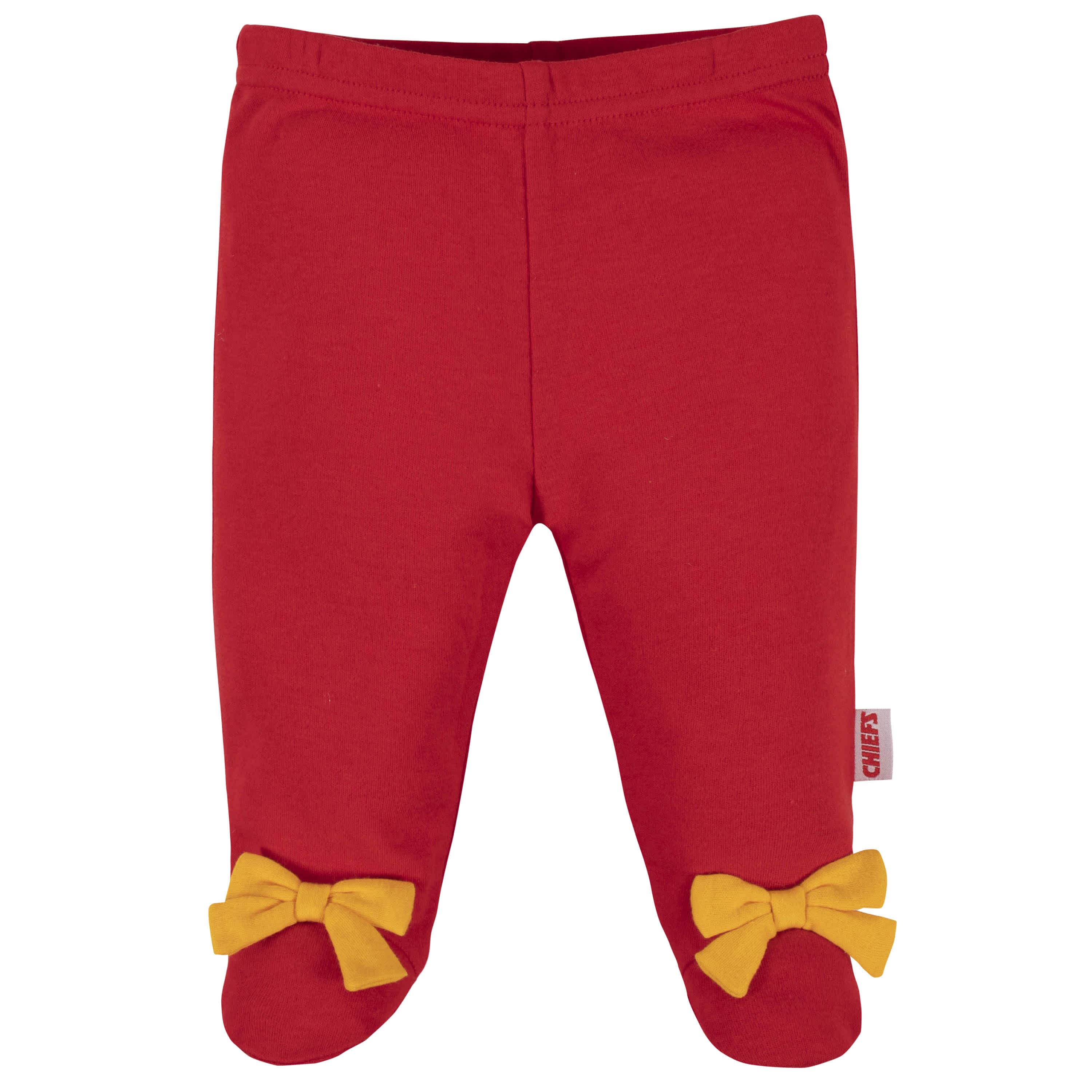 3-Piece Baby Girls Kansas City Chiefs Bodysuit, Footed Pant, and Cap Set - Image 3